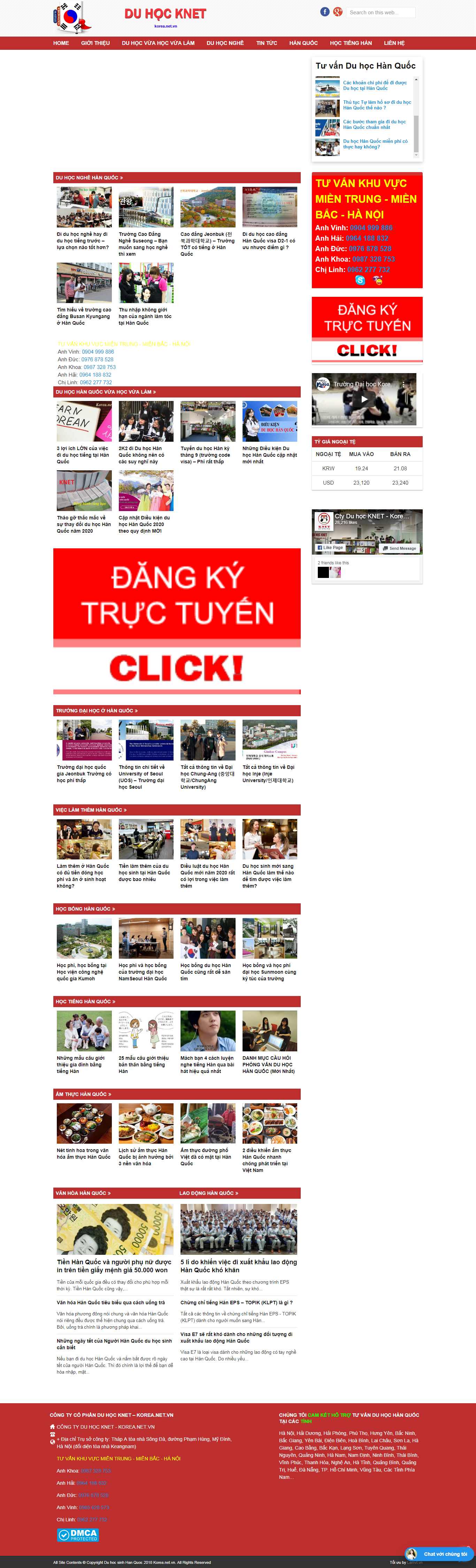 Thiết kế web du học hàn quốc - korea.net.vn