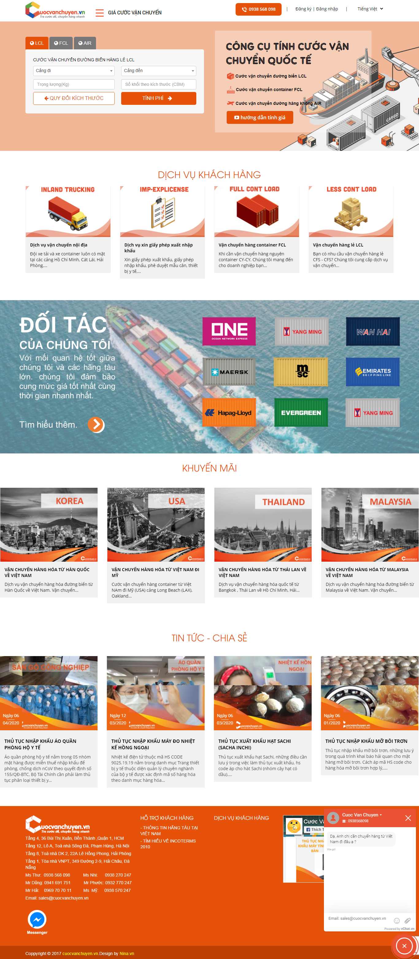 Thiết kế web xuất khẩu - cuocvanchuyen.vn