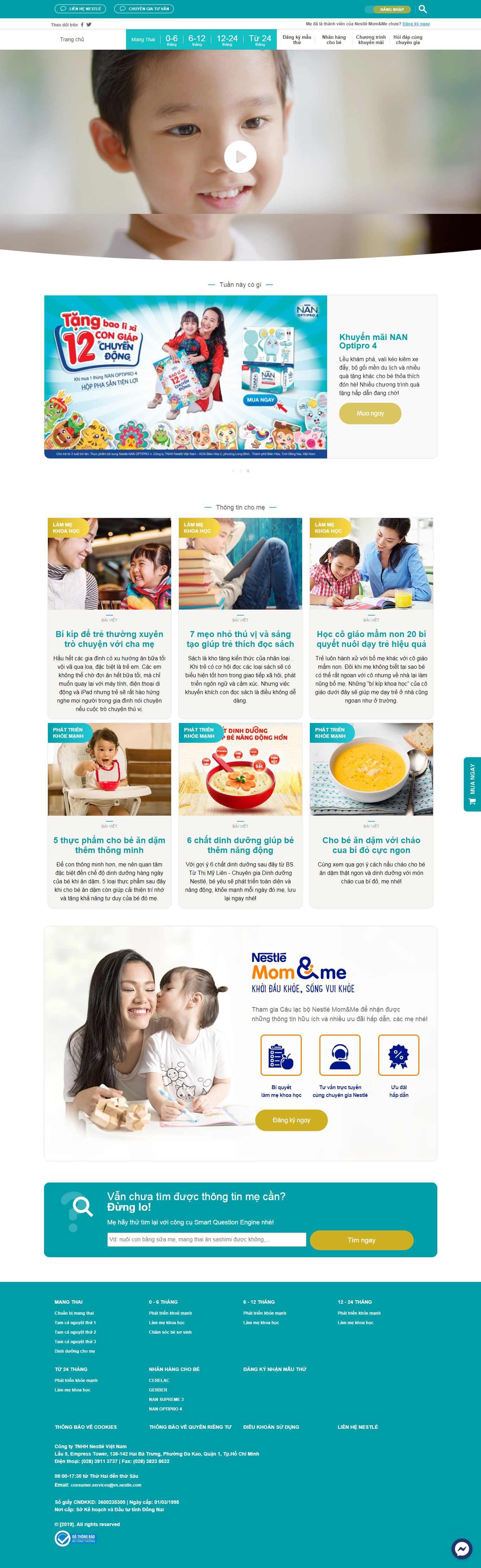 Thiết kế web joomla - www.nestlemomandme.vn