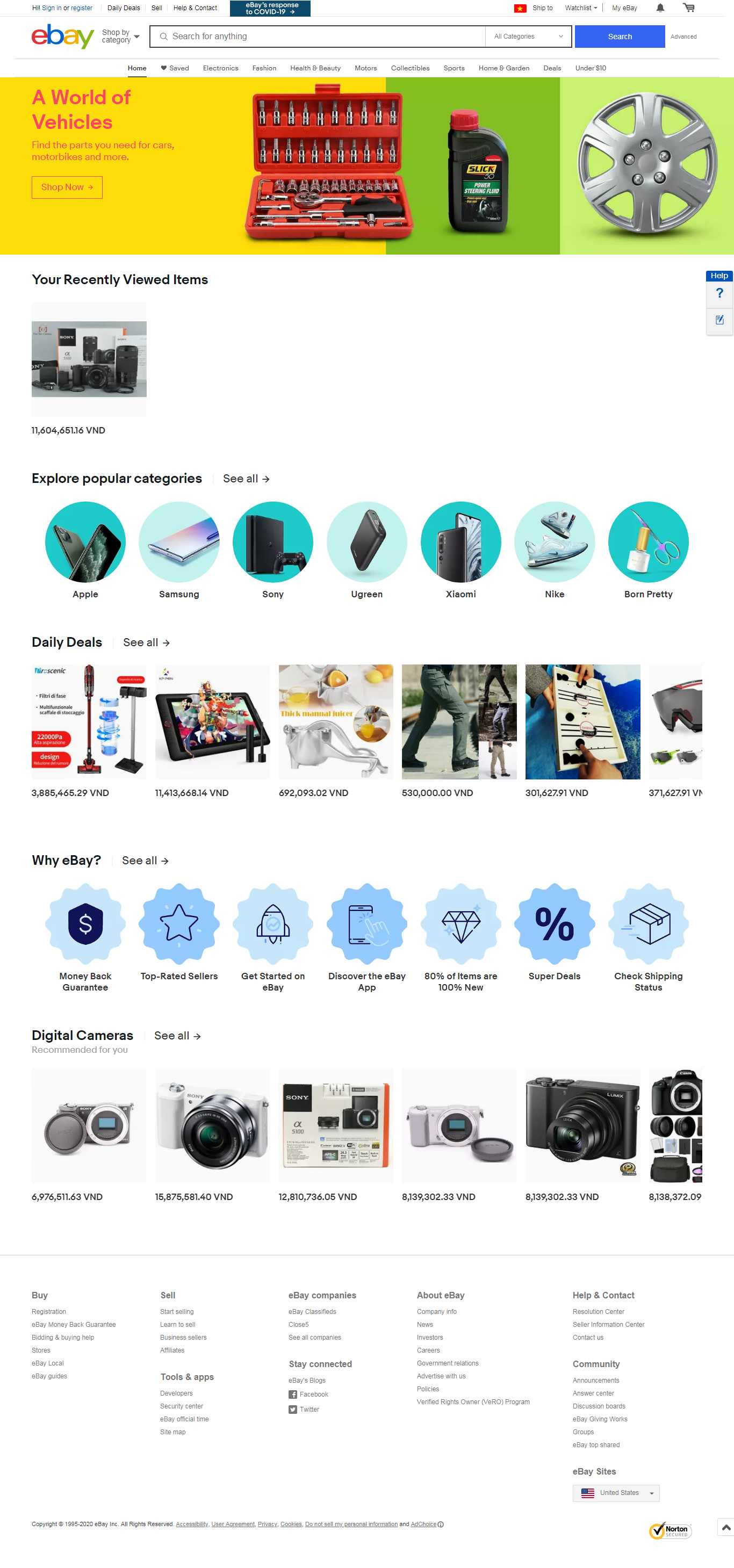 Thiết kế web nước ngoài - www.ebay.com