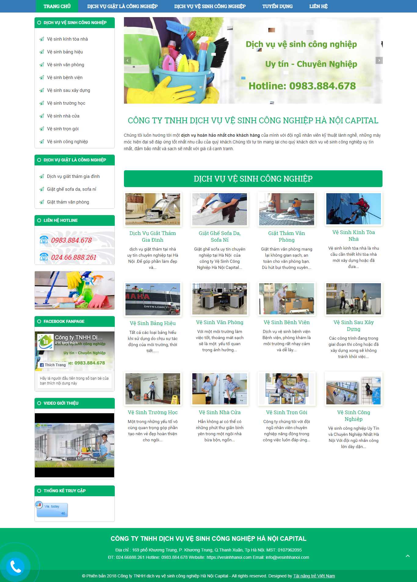 Thiết kế web dịch vụ - vesinhhanoi.com