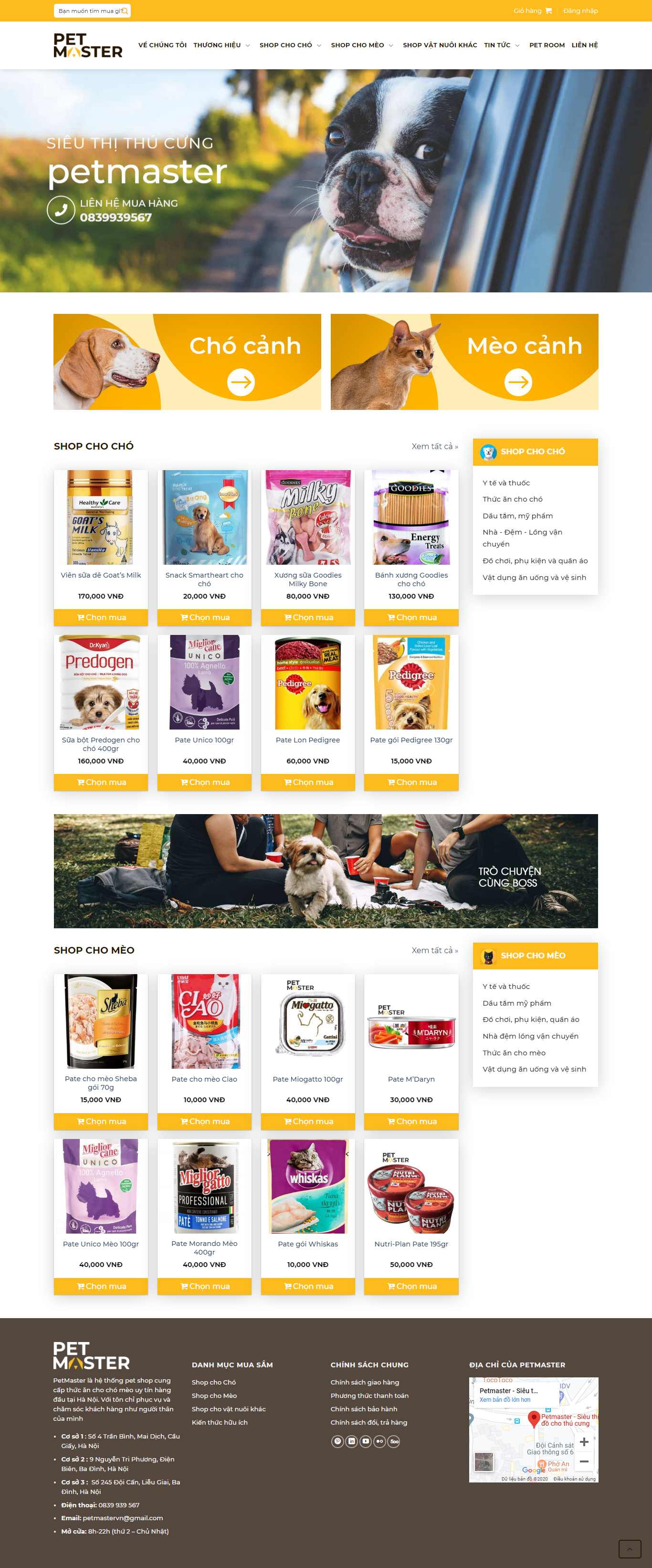 Thiết kế web tốt nhất hà nội - petmaster.vn