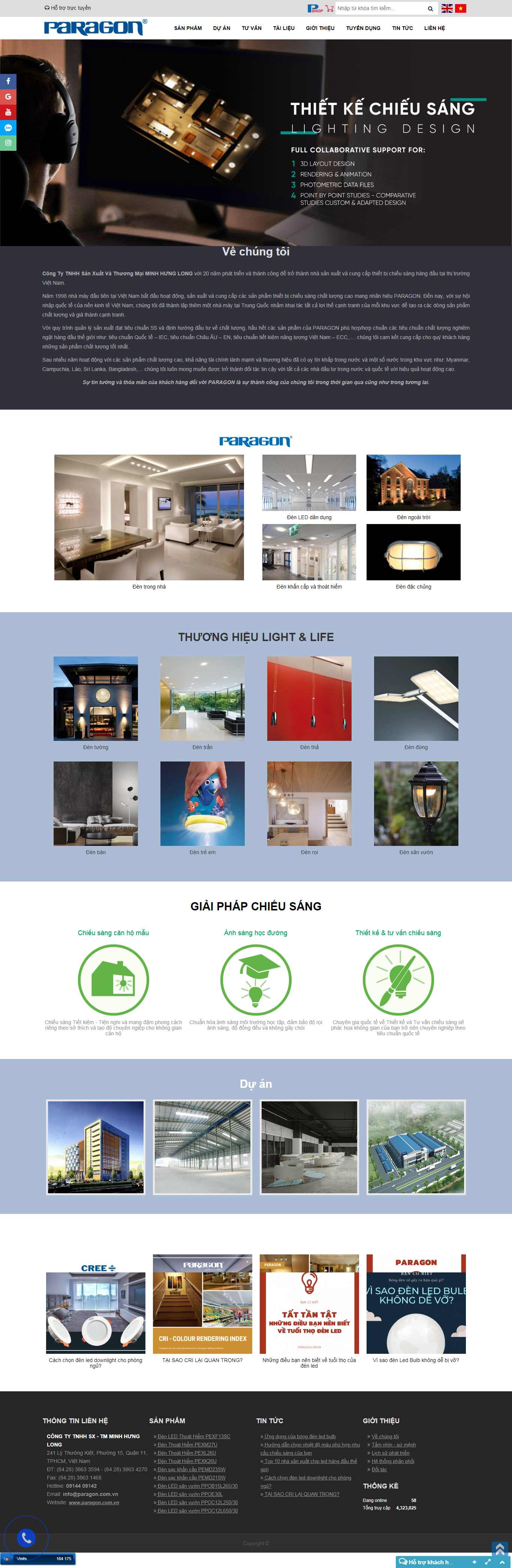 Thiết kế web thanh xuân - paragon.com.vn