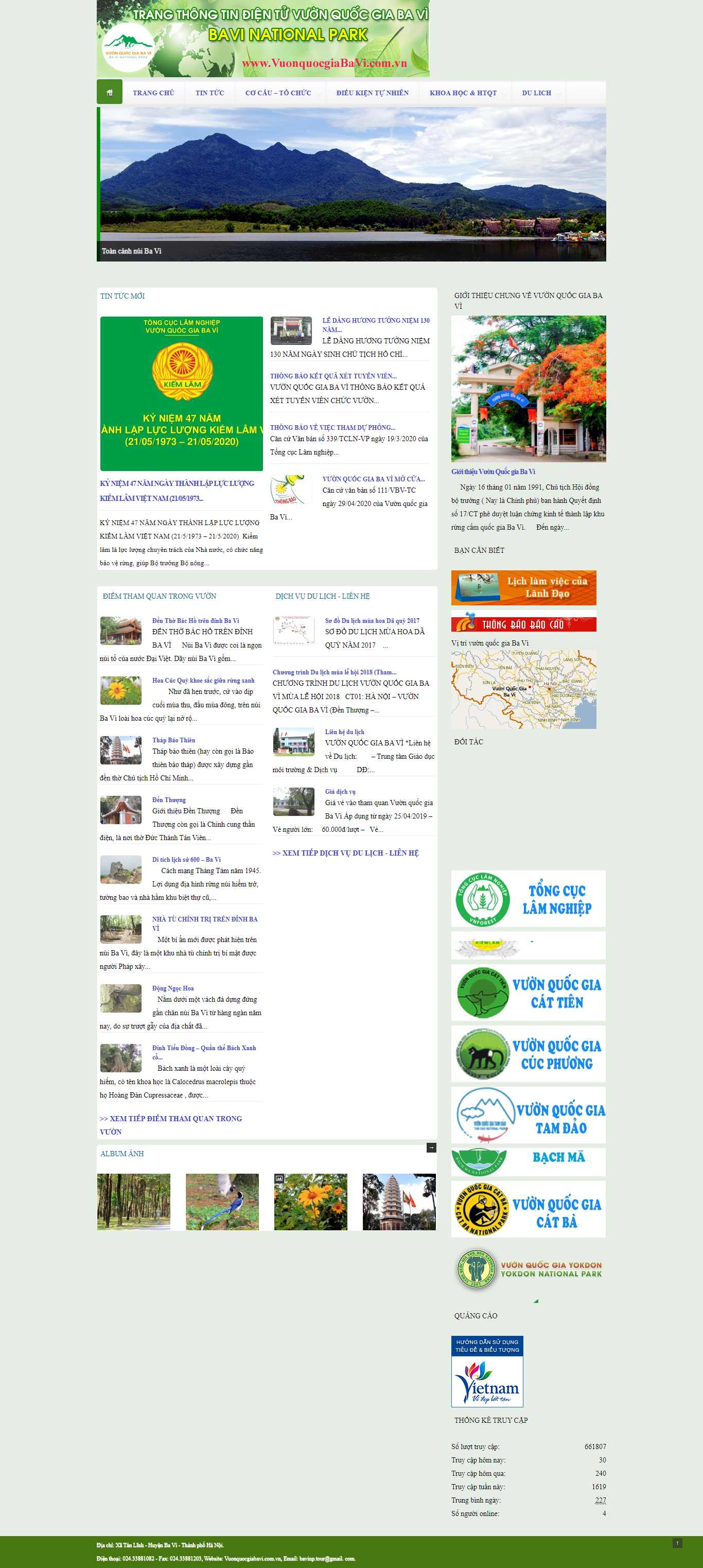 Thiết kế Web Huyện Ba Vì - vuonquocgiabavi.com.vn
