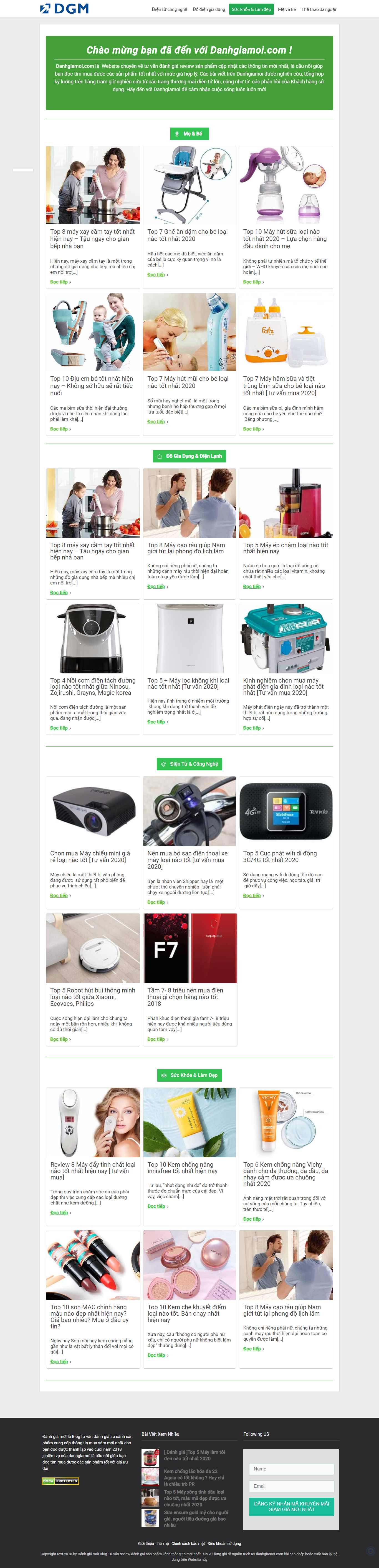 Thiết kế web vnreview - danhgiamoi.com