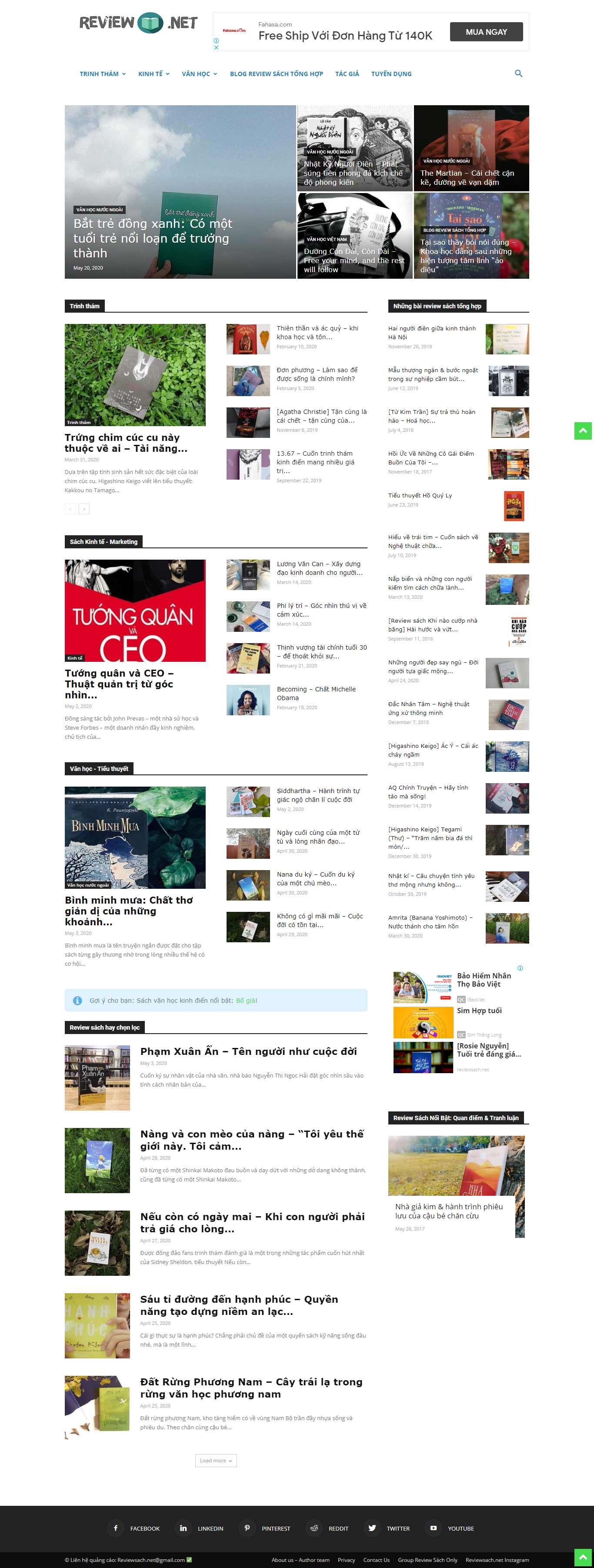 Thiết kế web vnreview - reviewsach.net