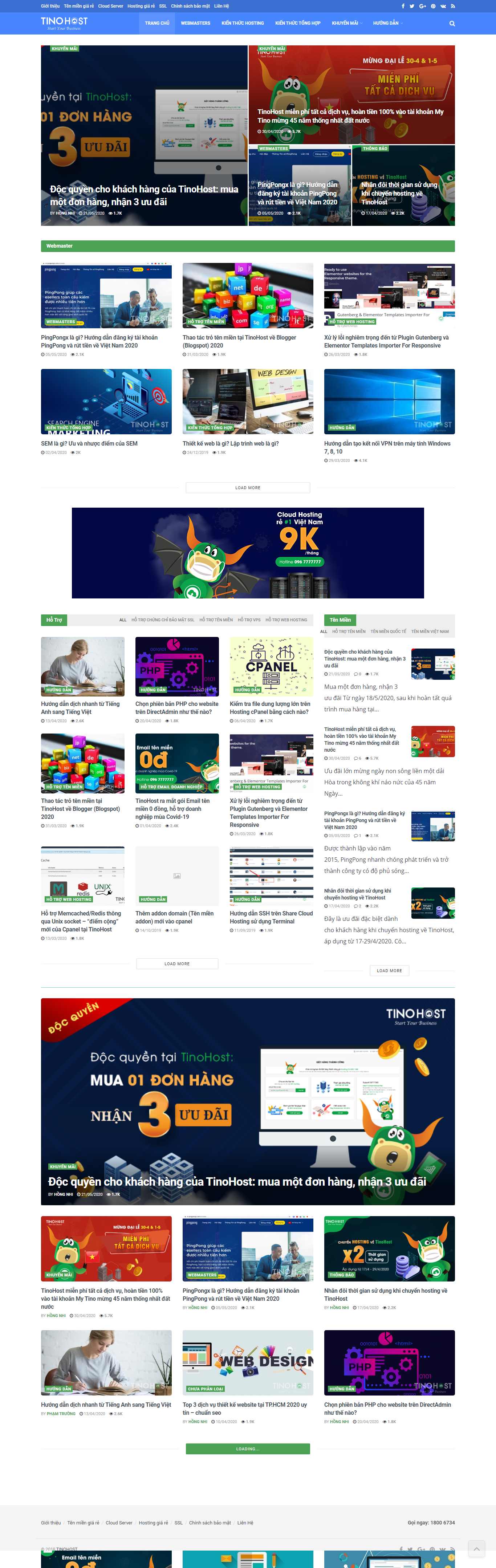 Thiết kế web bloger - blog.tinohost.com
