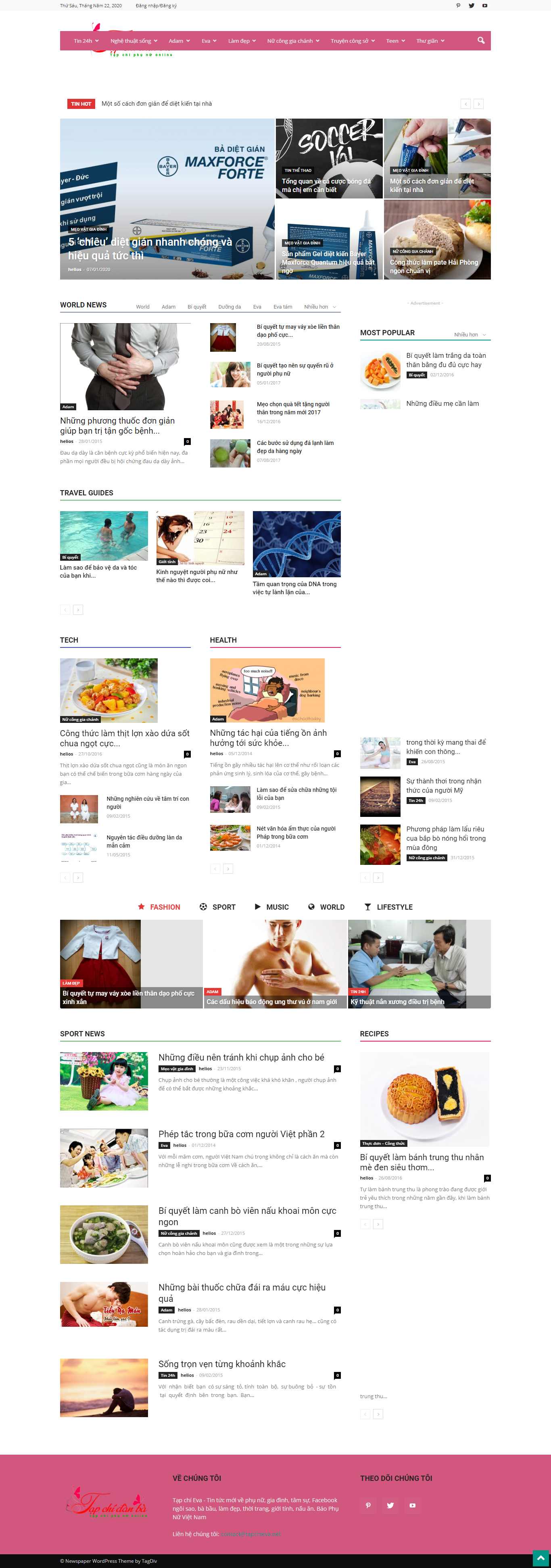 Thiết kế web eva - tapchieva.net