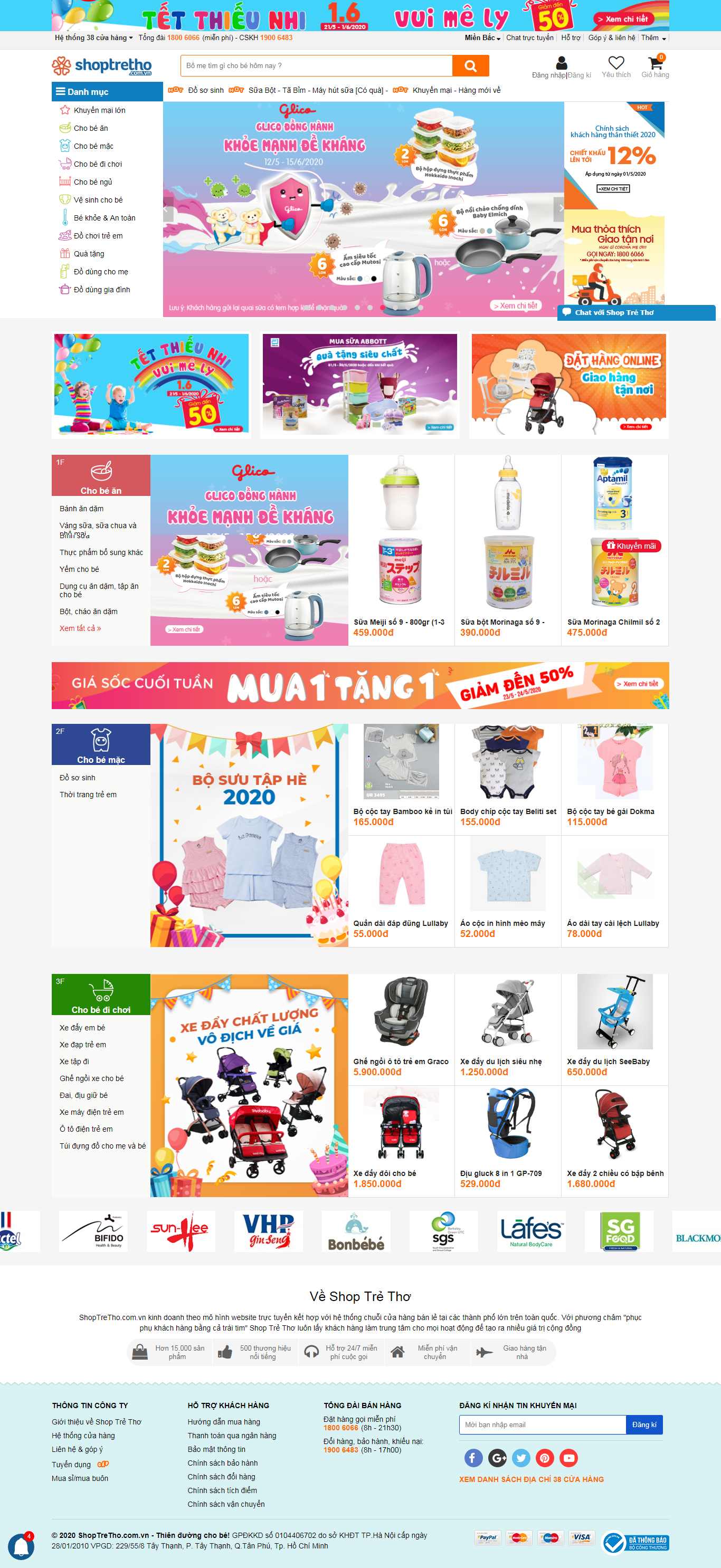 Thiết kế web trẻ thơ - shoptretho.com.vn