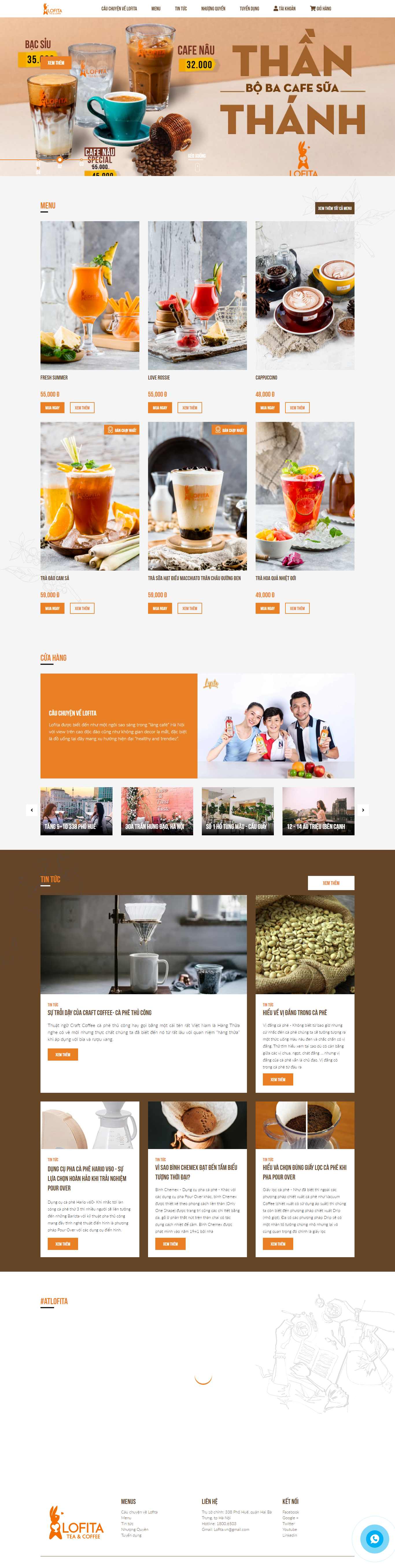 Thiết kế web cafef - lofita.vn