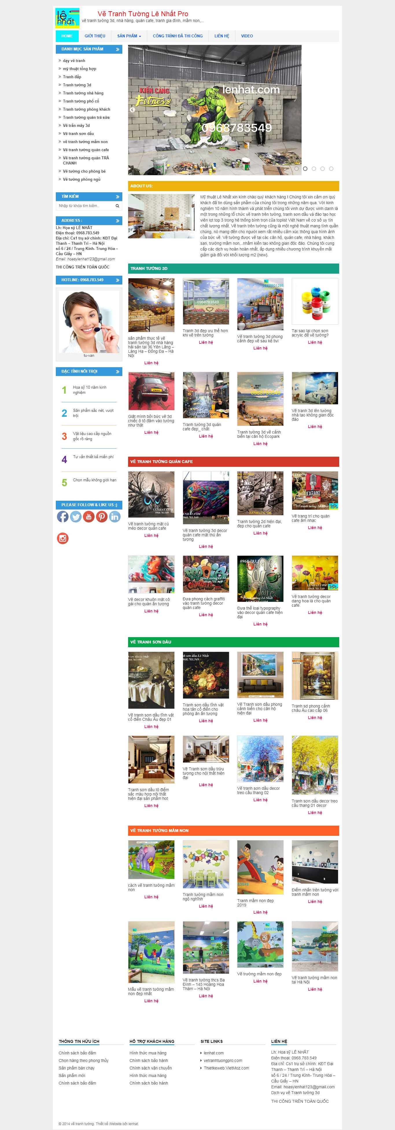 Thiết kế web điện ảnh - nhạc - họa - lenhat.com