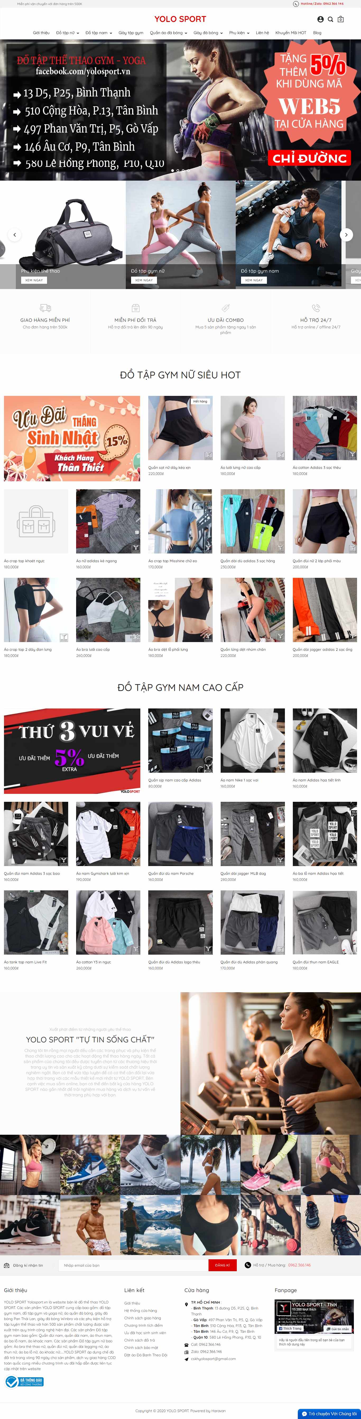 Thiết kế web đồ thể thao - yolosport.vn
