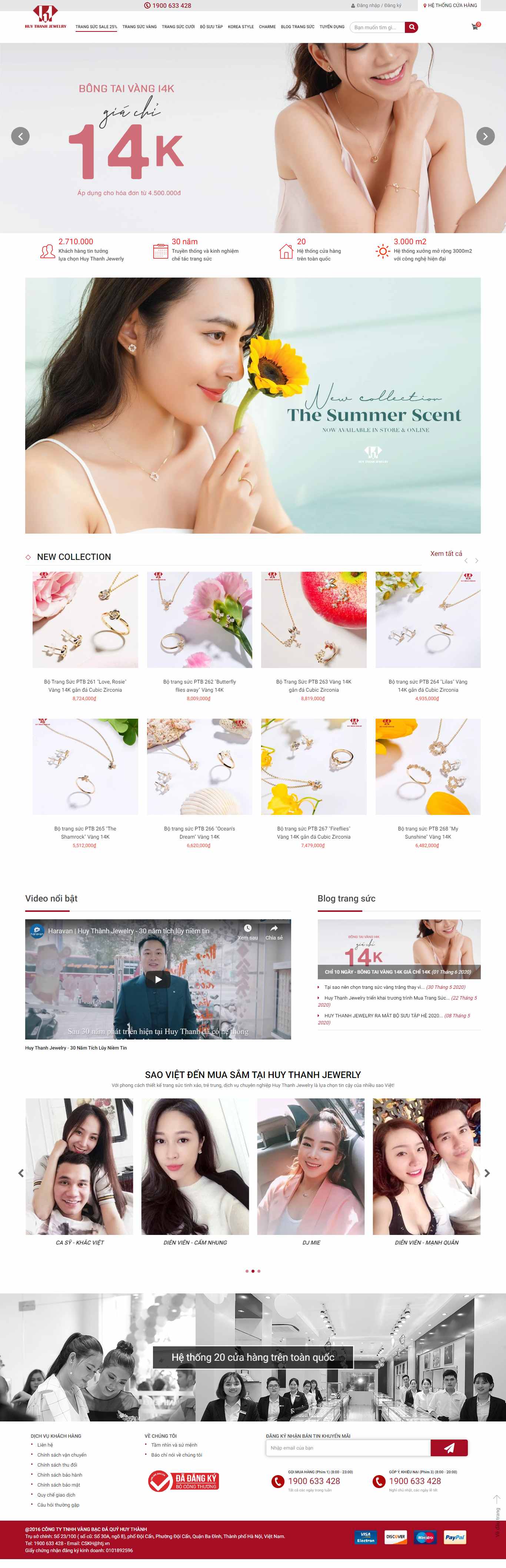 Thiết kế web đồ trang sức - www.huythanhjewelry.vn