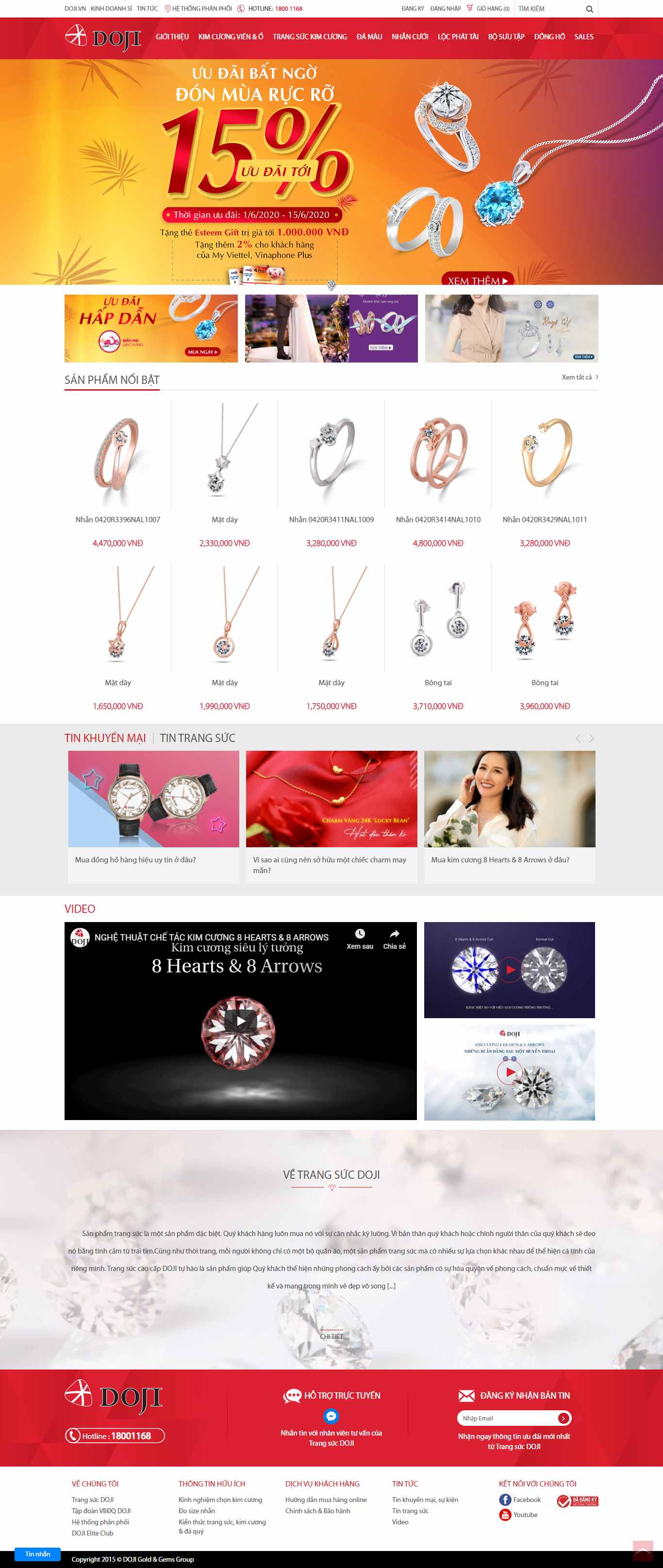 Thiết kế web đồ trang sức - trangsuc.doji.vn