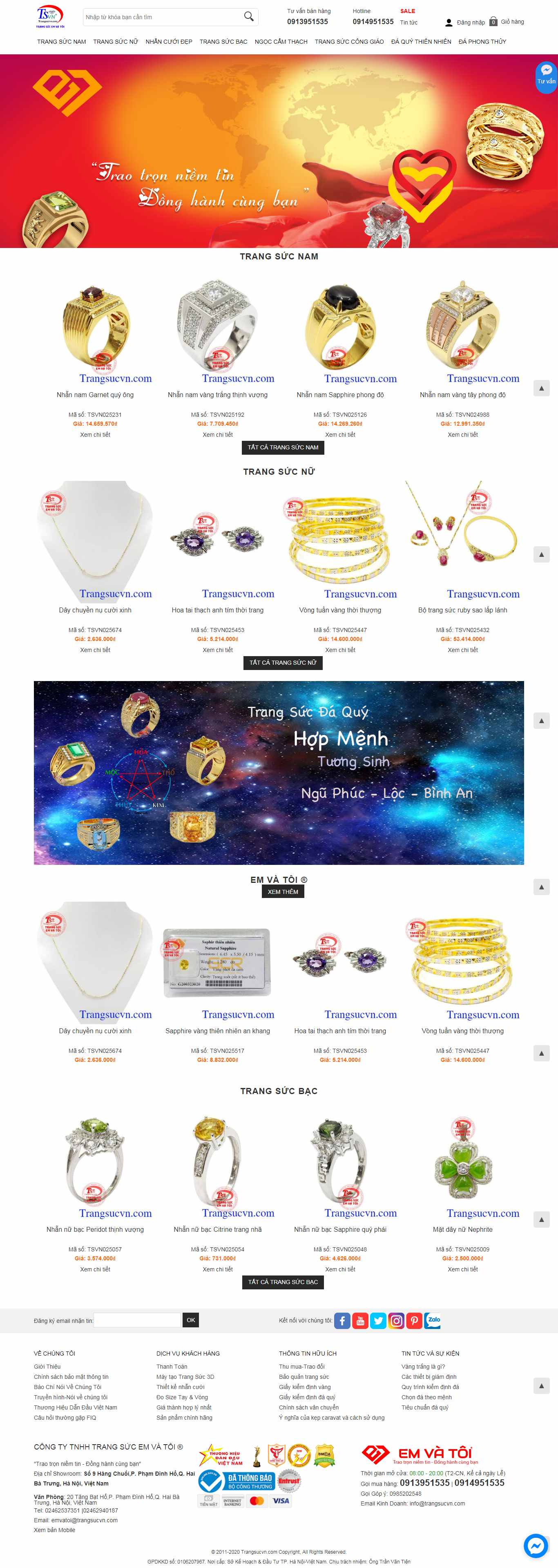 Thiết kế web đồ trang sức - trangsucvn.com