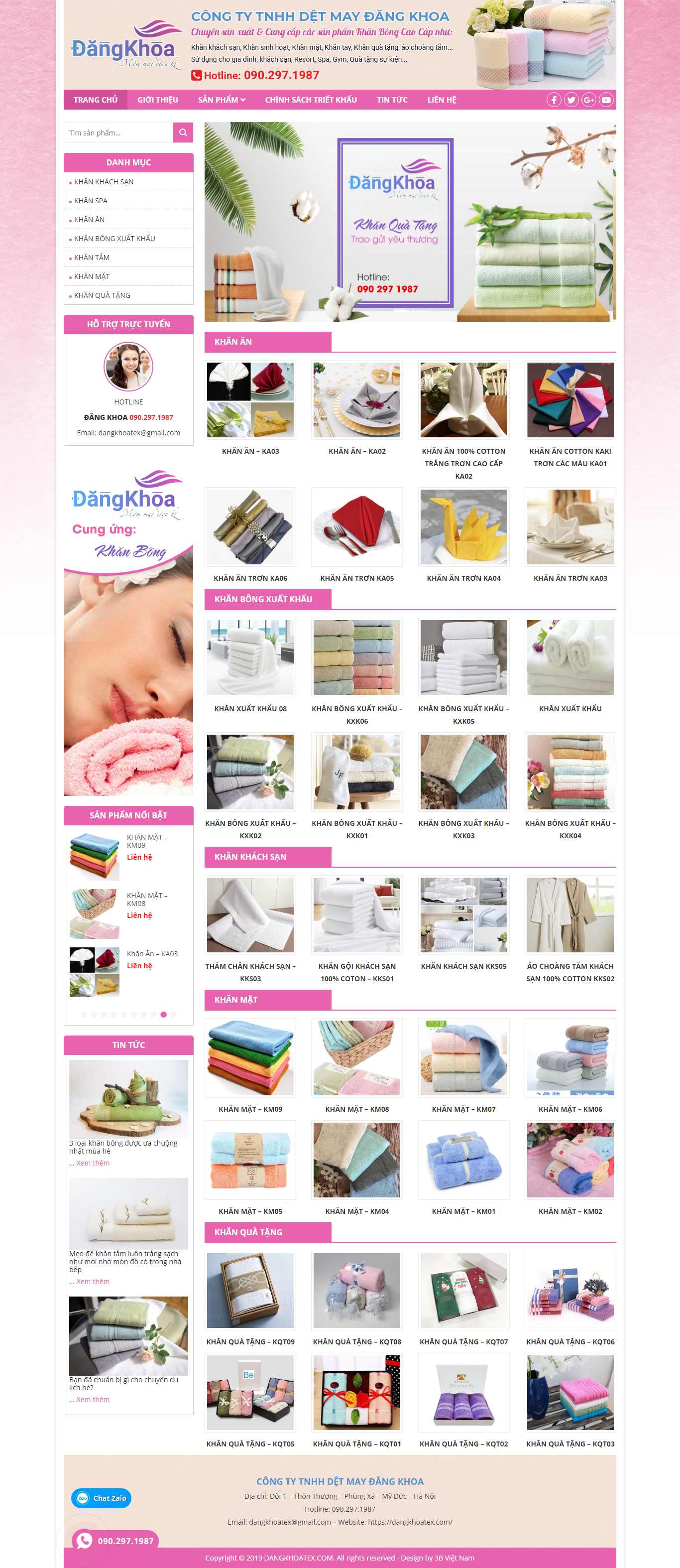 Thiết kế web đồng phục - dangkhoatex.com