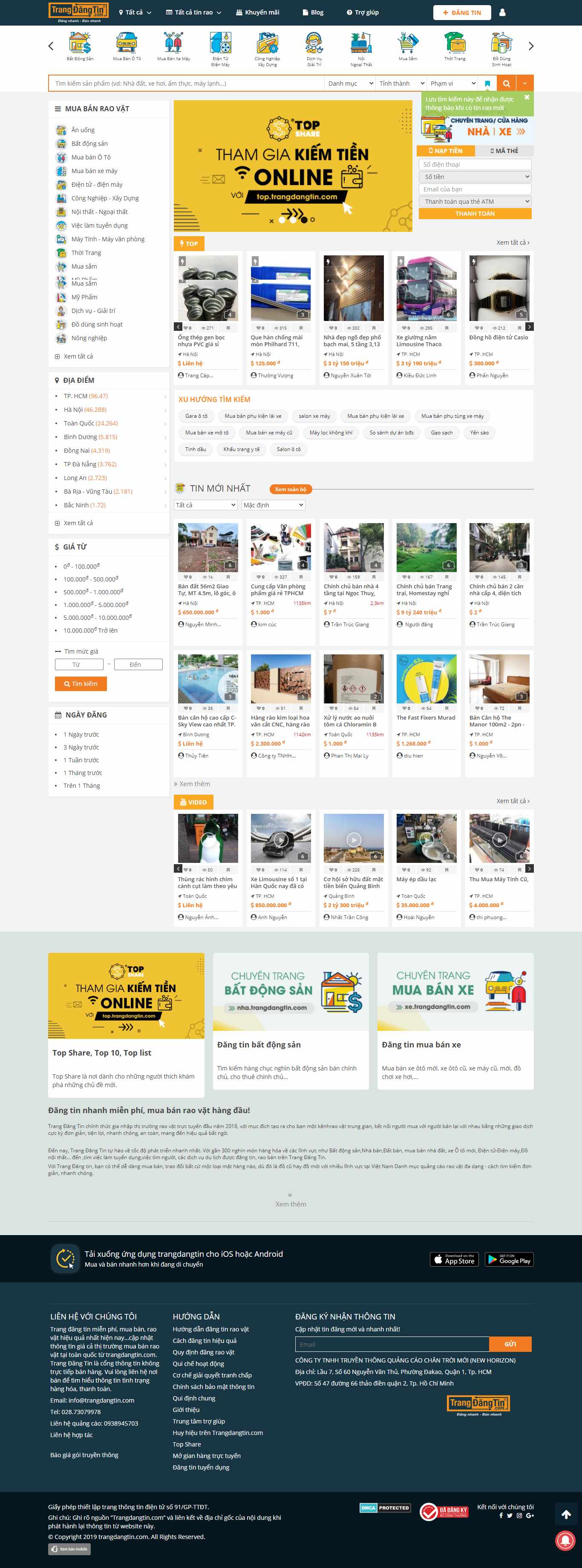 Thiết kế web đăng tin rao vặt - trangdangtin.com
