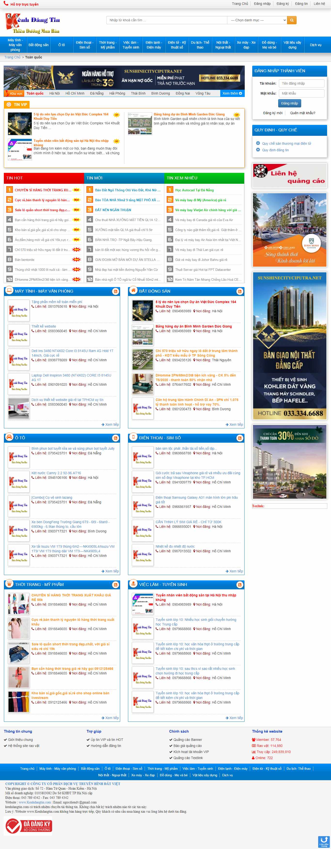 Thiết kế web đăng tin rao vặt - kenhdangtin.com