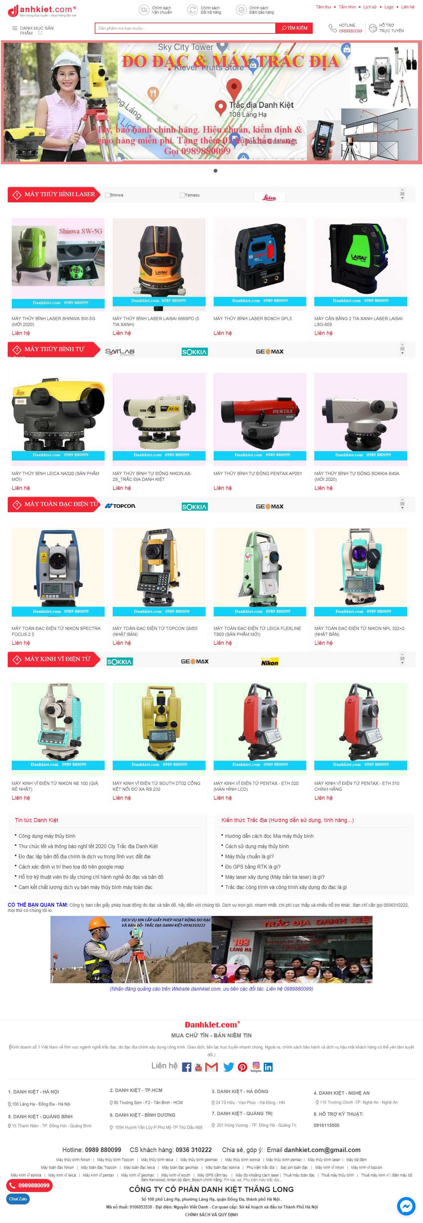 Thiết kế web đồ trắc địa - danhkiet.com
