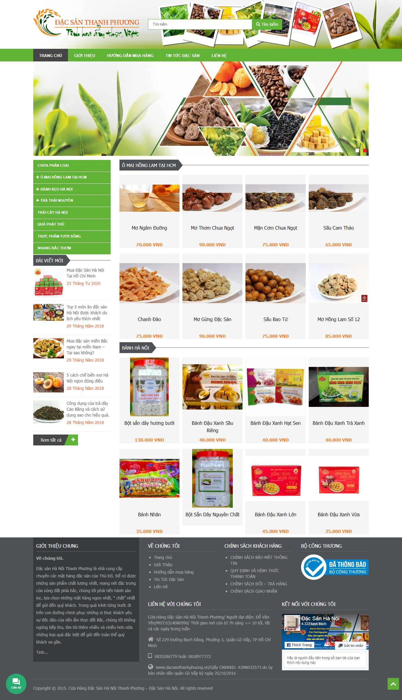 Thiết kế web đặc sản - dacsanthanhphuong.vn