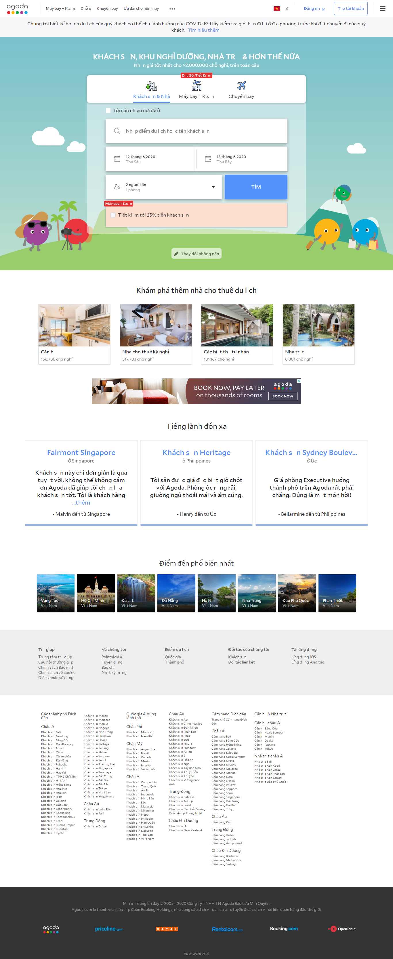 Thiết kế web đặt phòng khách sạn - www.agoda.com