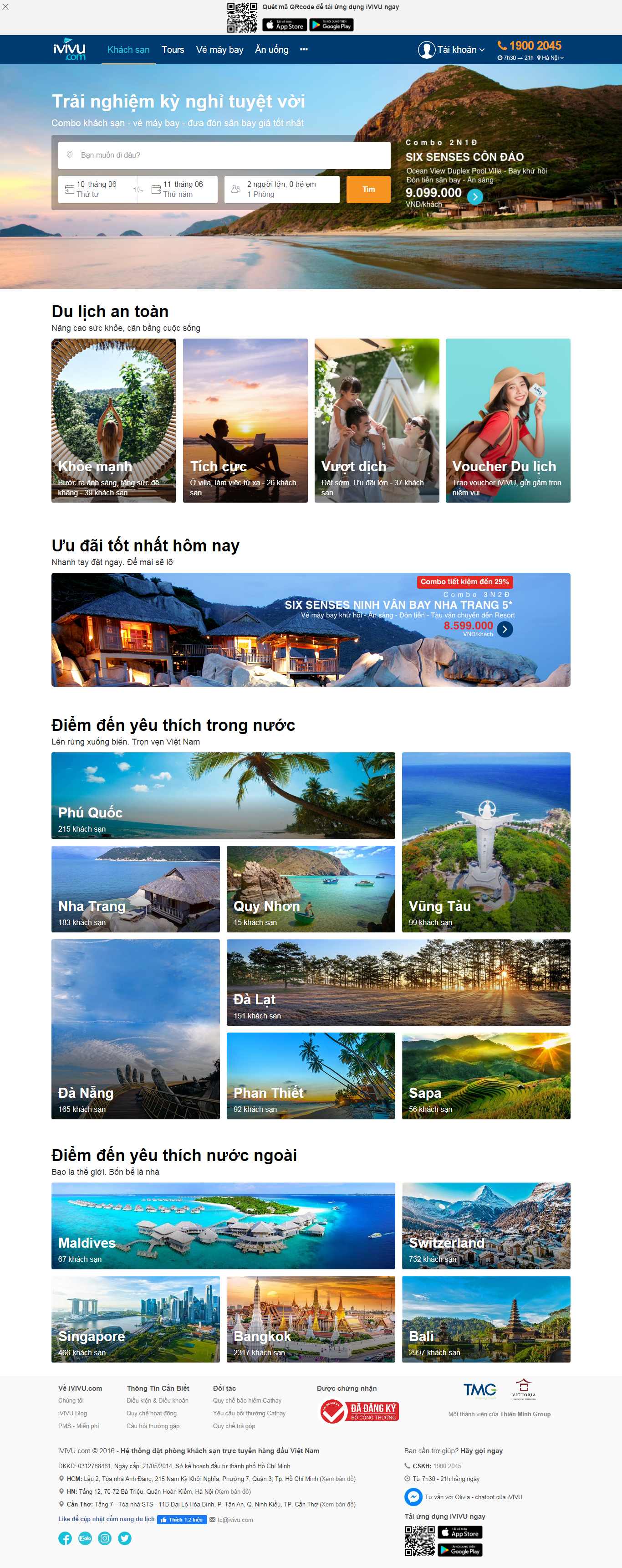 Thiết kế web đặt phòng khách sạn - www.ivivu.com