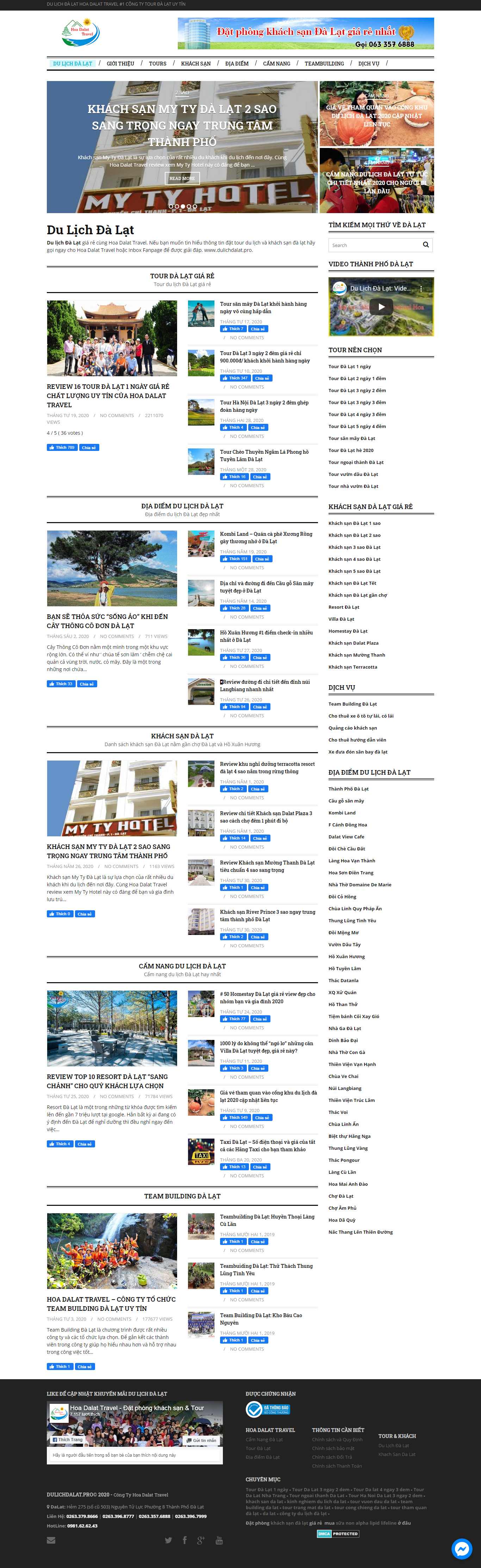 Thiết kế web đặt tour - dulichdalat.pro