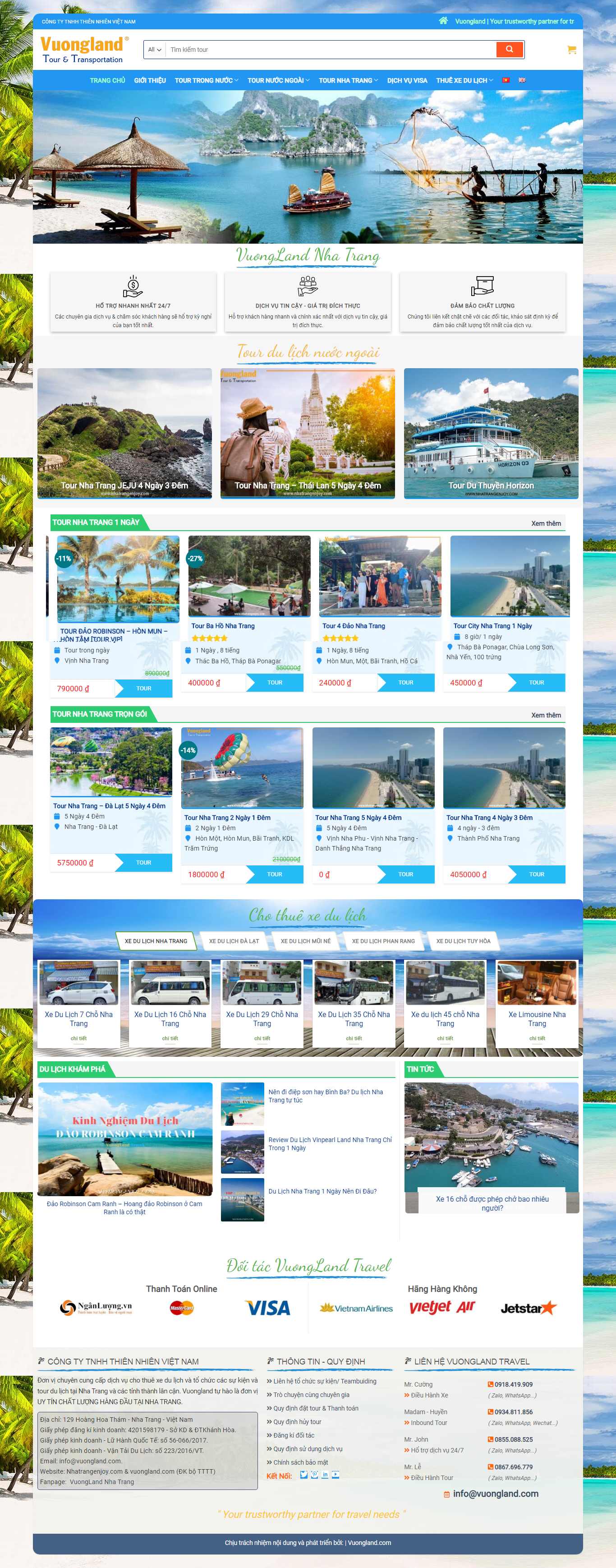 Thiết kế web đặt tour - nhatrangenjoy.com