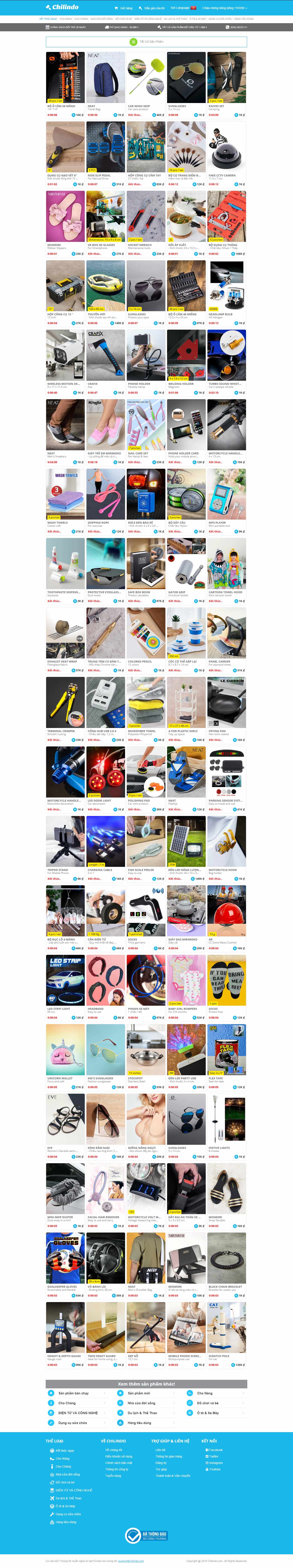 Thiết kế web đấu giá - www.chilindo.com