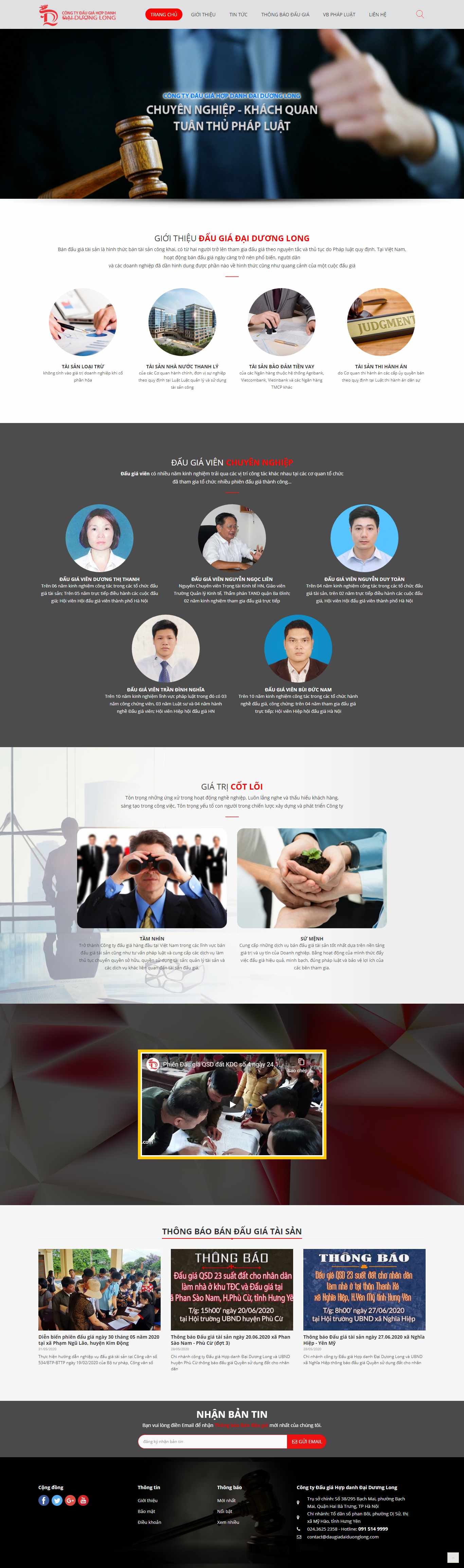 Thiết kế web đấu giá - daugiadaiduonglong.com