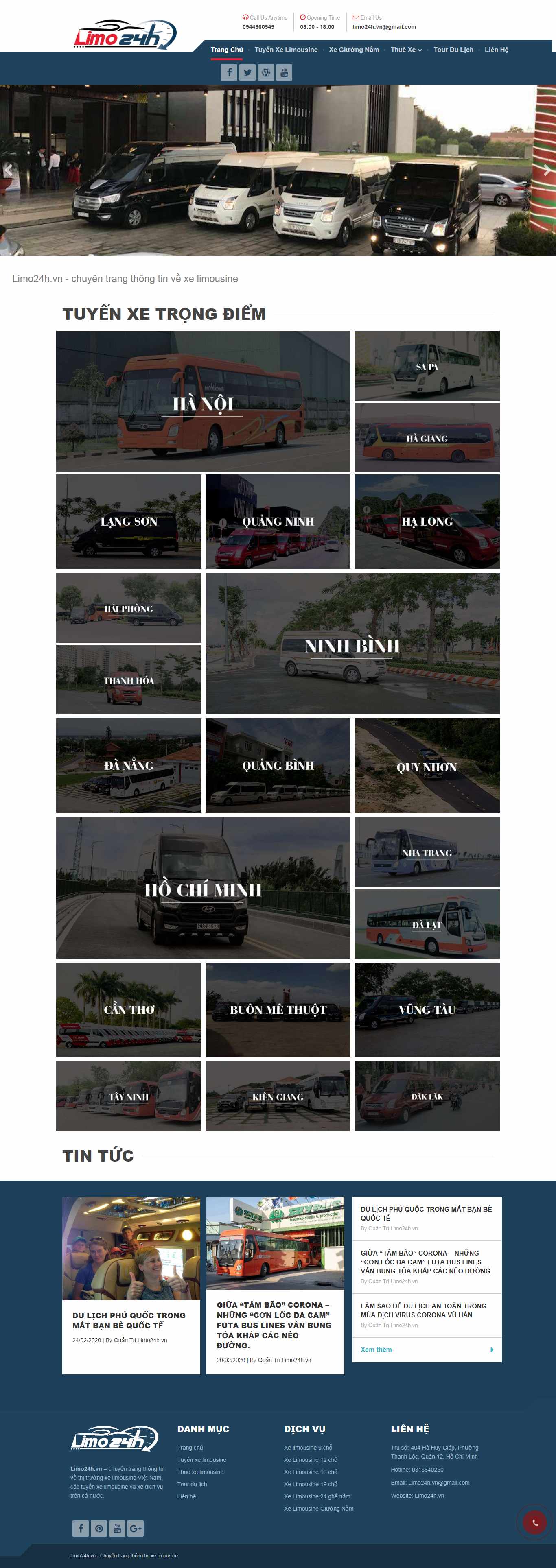Thiết kế web thanh niên - limo24h.vn