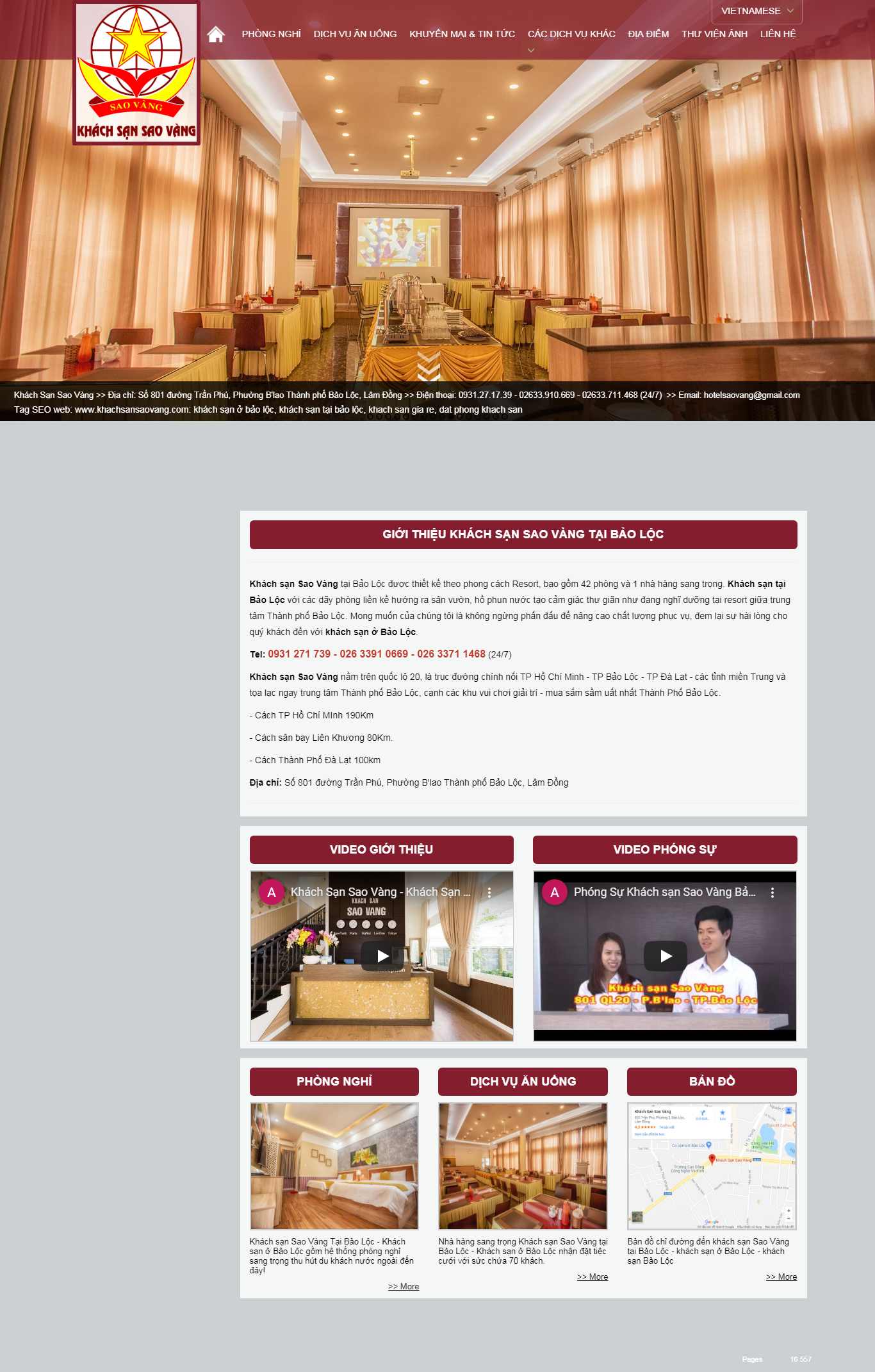 Thiết kế Web Lâm Đồng - khachsansaovang.com