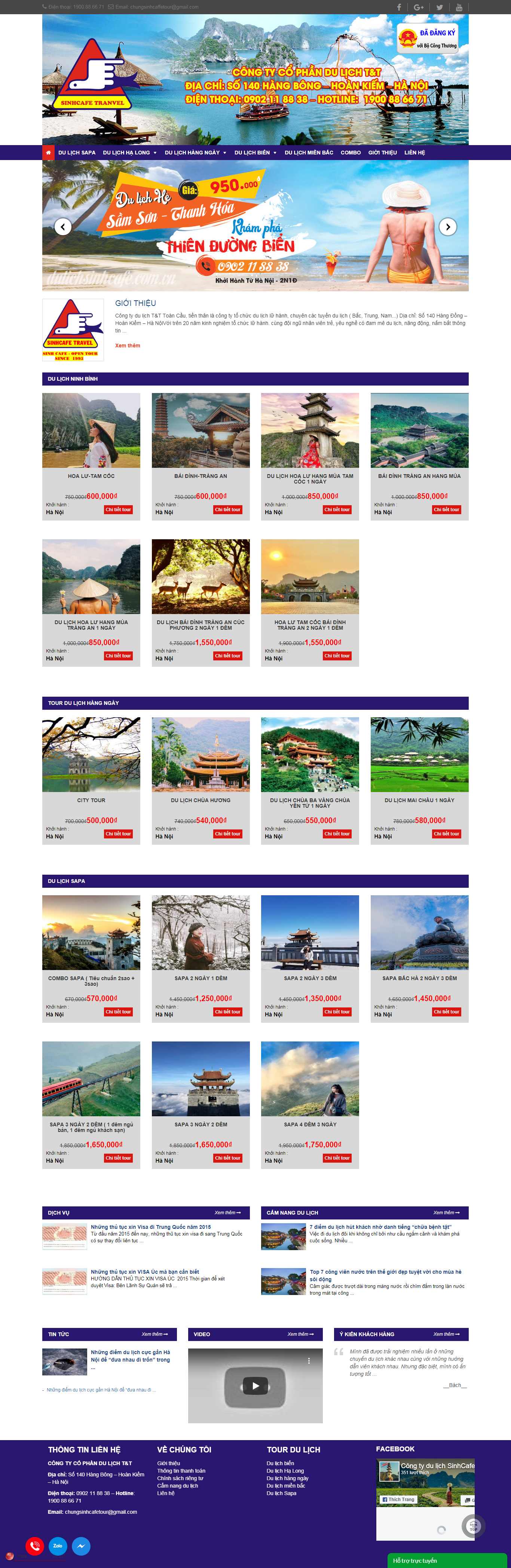 Thiết kế Web Ninh Bình - dulichsinhcafe.com.vn