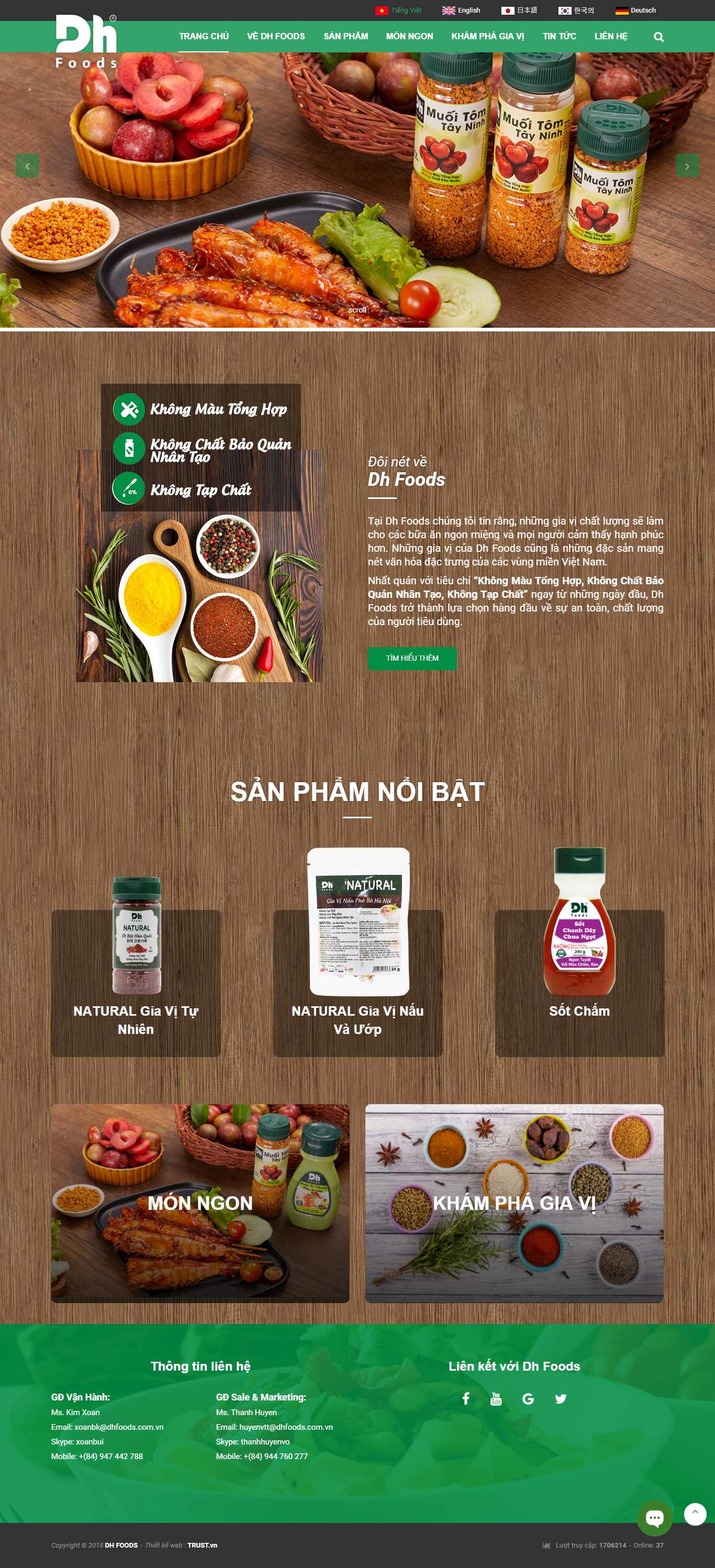 Thiết kế Web Ninh Thuận - www.dhfoods.com.vn