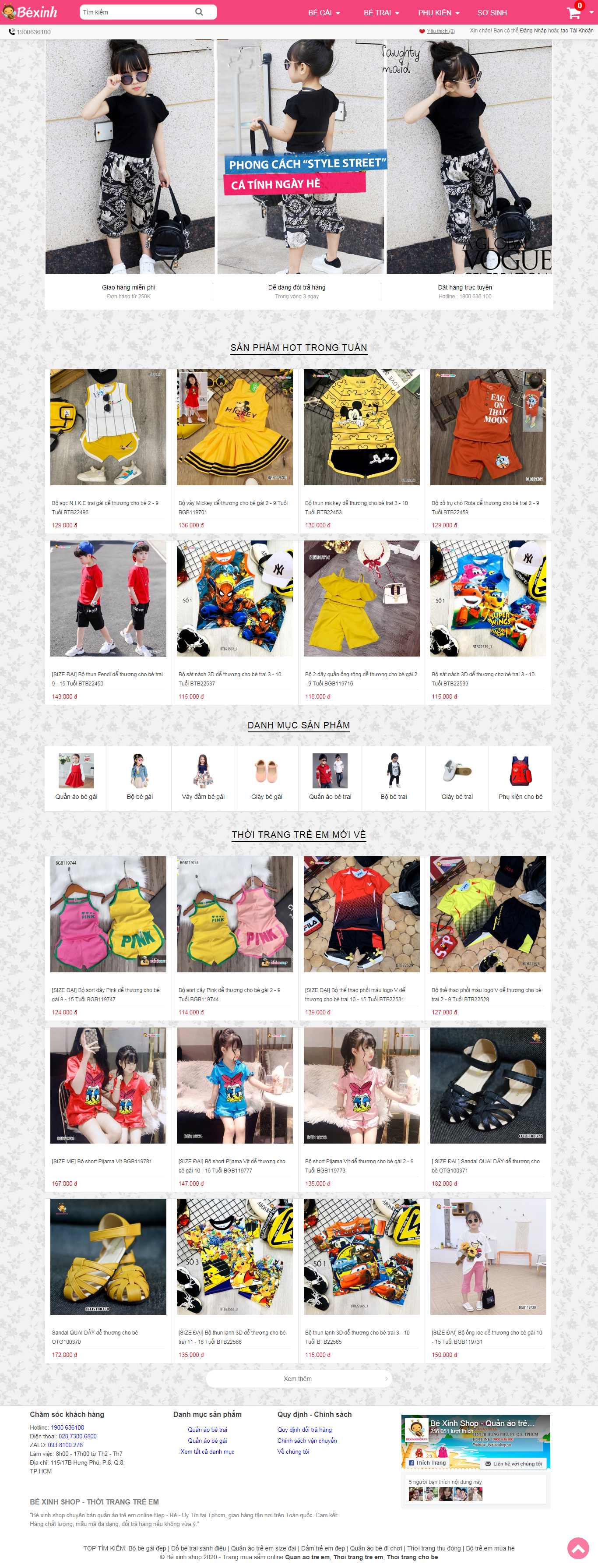 Thiết kế Web Tây Ninh - www.bexinhshop.vn