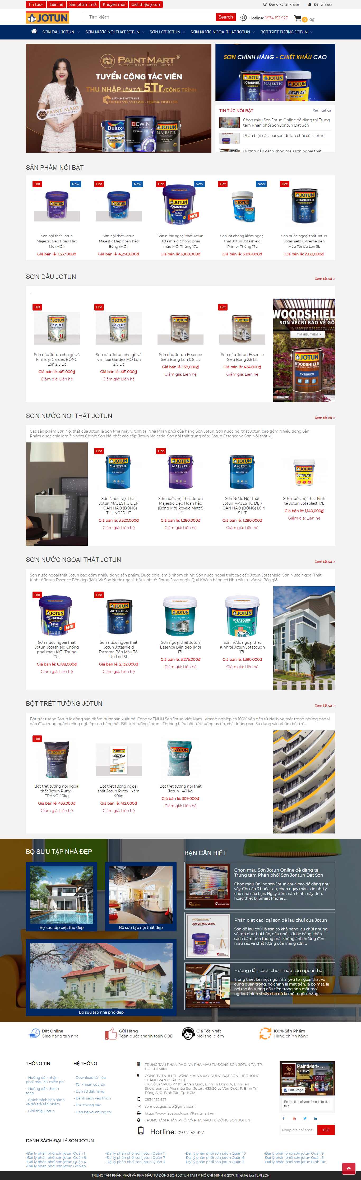 Thiết kế web đại lý - nhà phân phối - www.jotun.net.vn