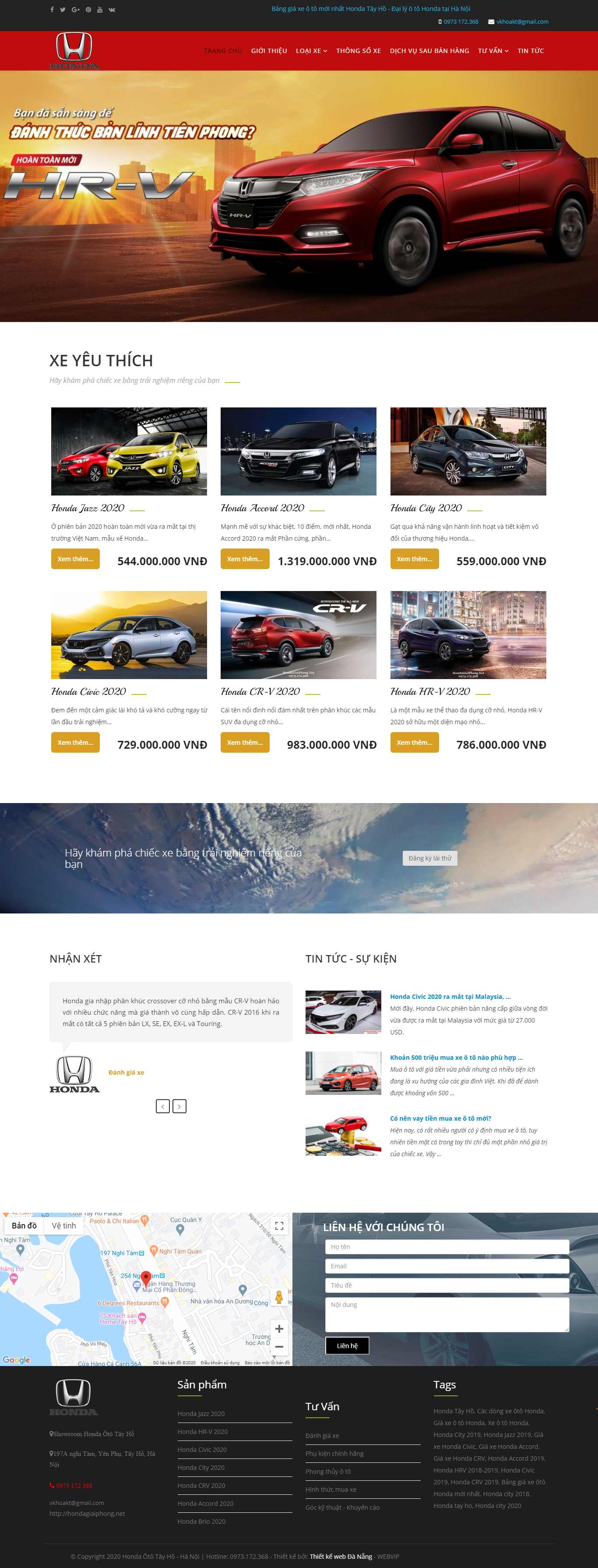 Thiết kế web đại lý - nhà phân phối - hondagiaiphong.net