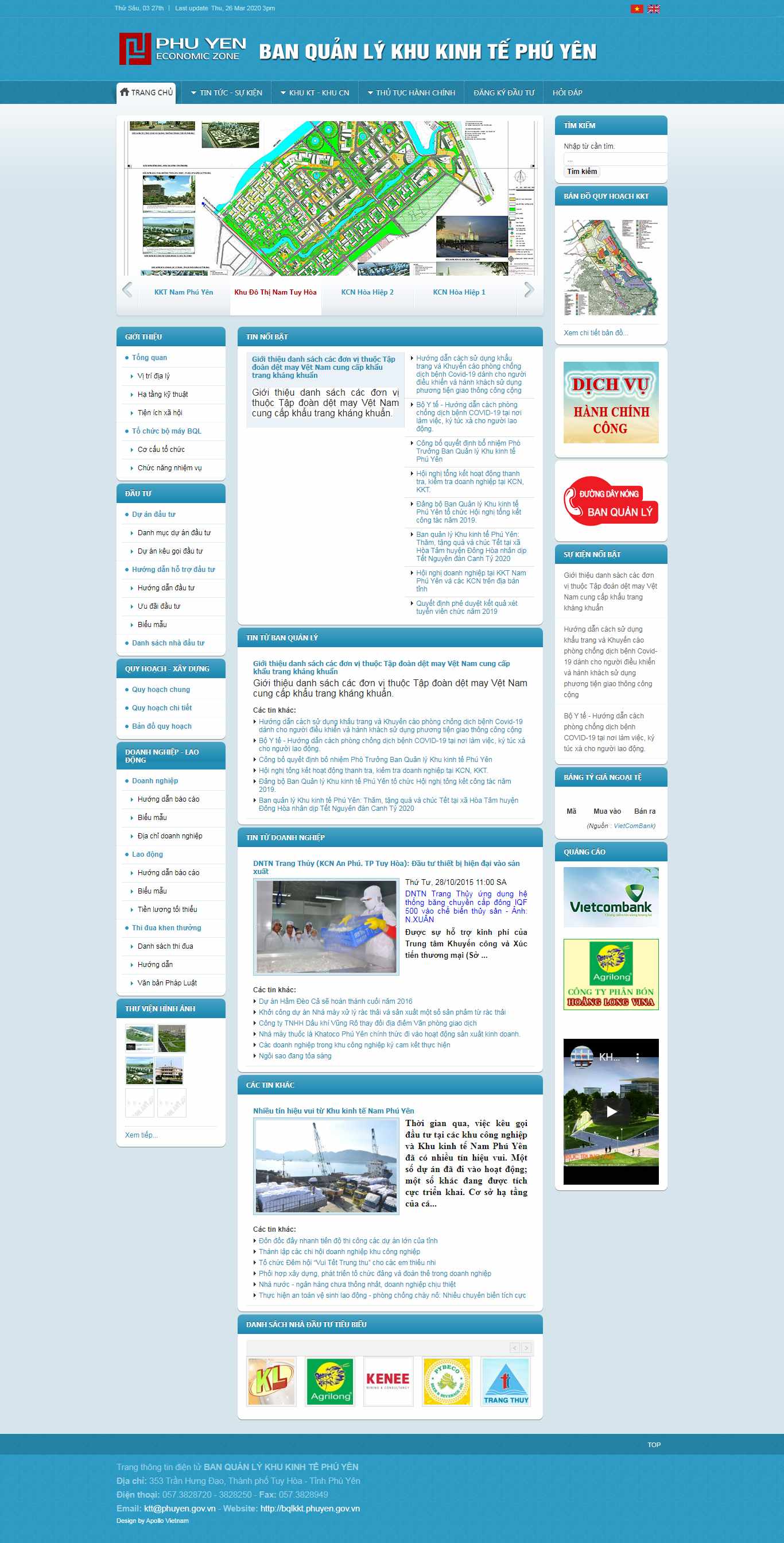 Thiết kế web đơn vị - ban nghành - tổ chức - bqlkkt.phuyen.gov.vn