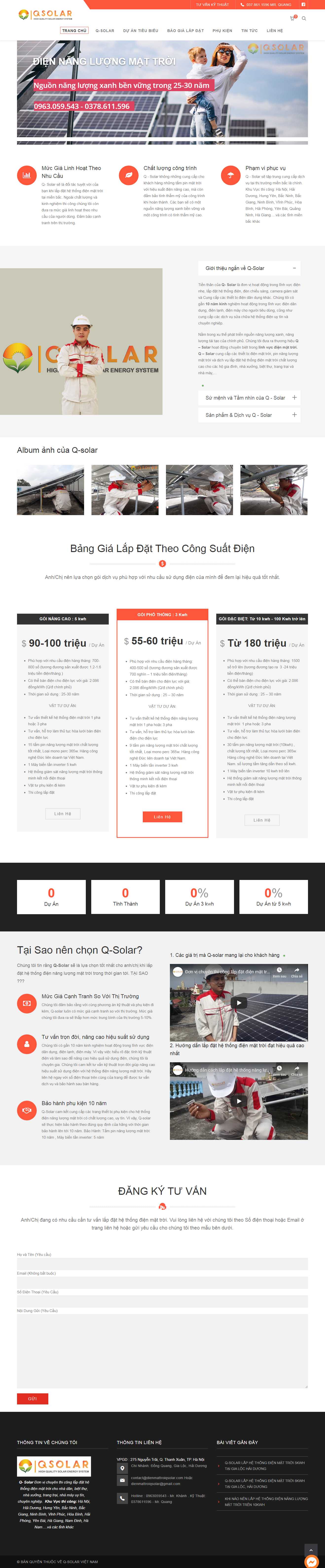 Thiết kế web điện mặt trời - www.dienmattroiqsolar.com