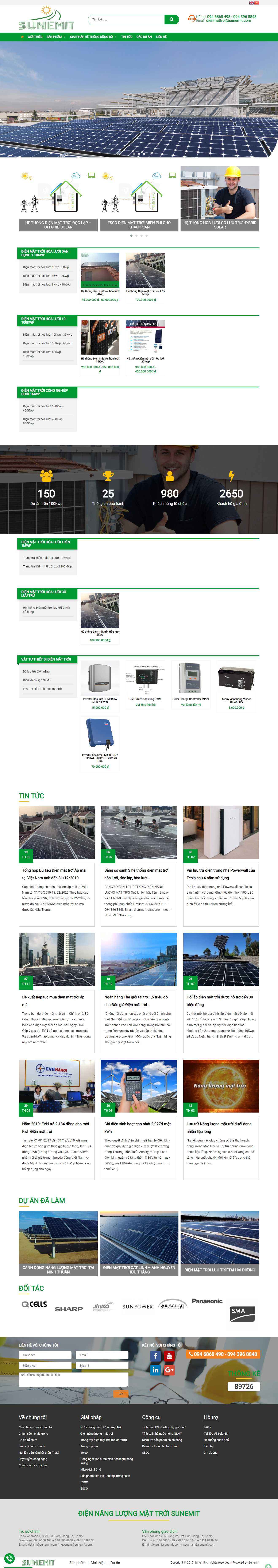 Thiết kế web điện mặt trời - sunemit.com