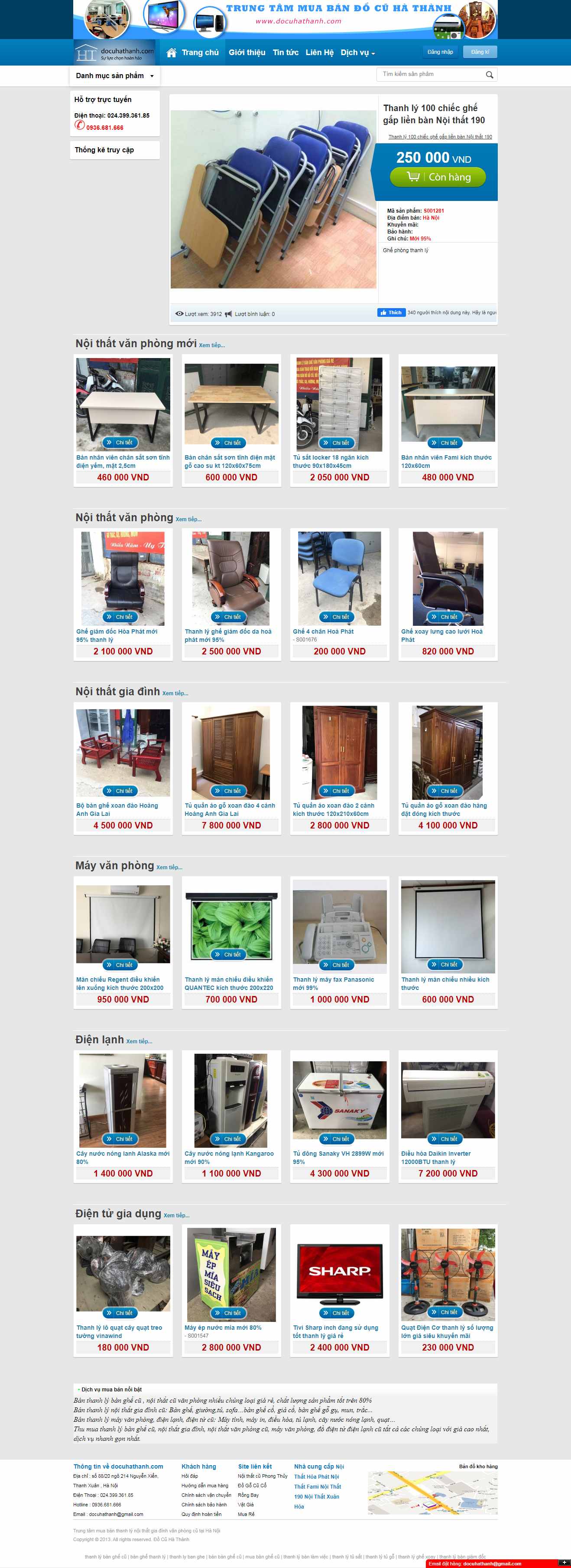 Thiết kế web bàn ghế cũ - docuhathanh.com