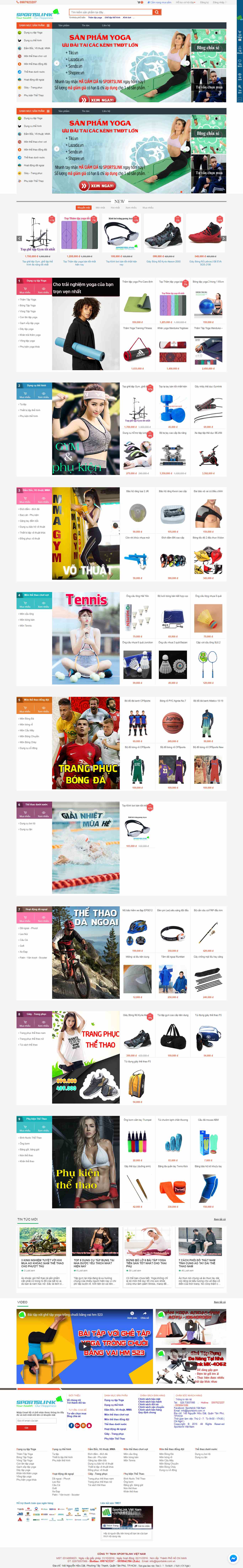 Thiết kế web bán đồ thể thao - sportslink.vn