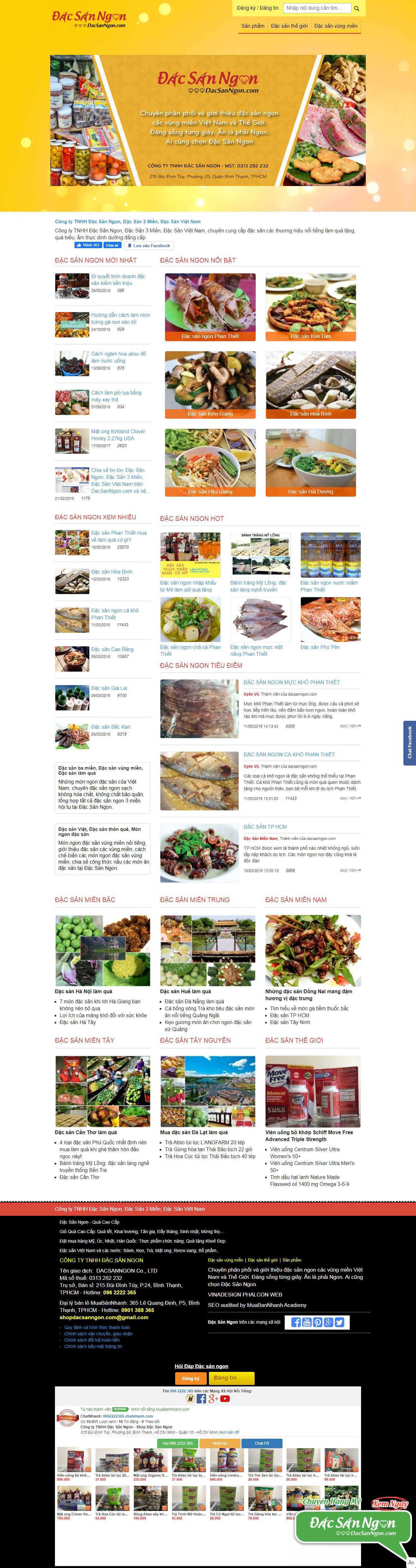Thiết kế web bán đặc sản - dacsanngon.com