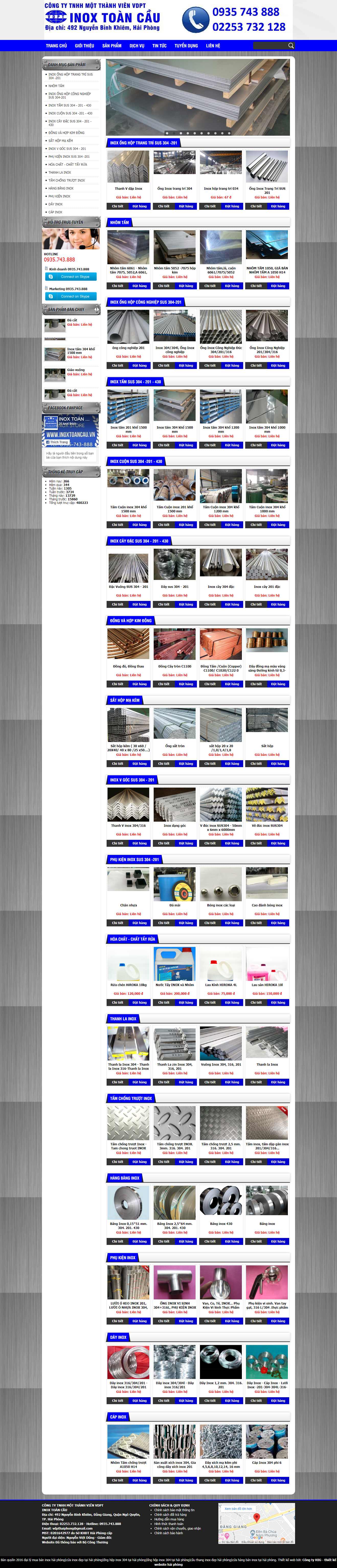 Thiết kế web bán inox - inoxtoancau.vn