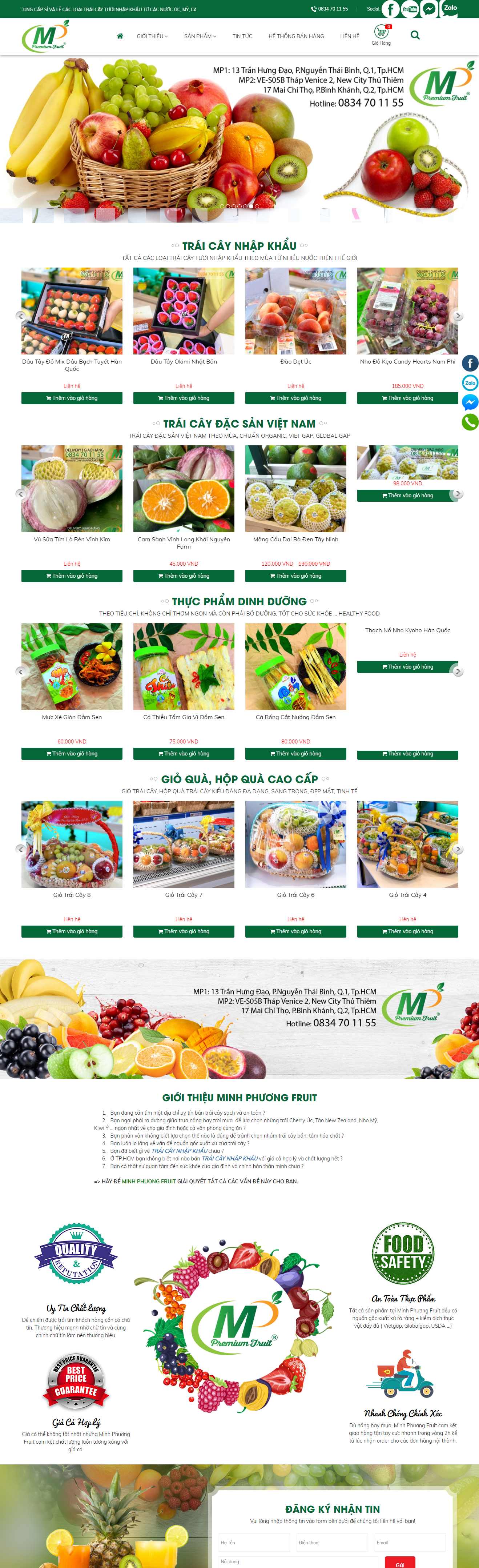 Thiết kế web bán trái cây - minhphuongfruit.com
