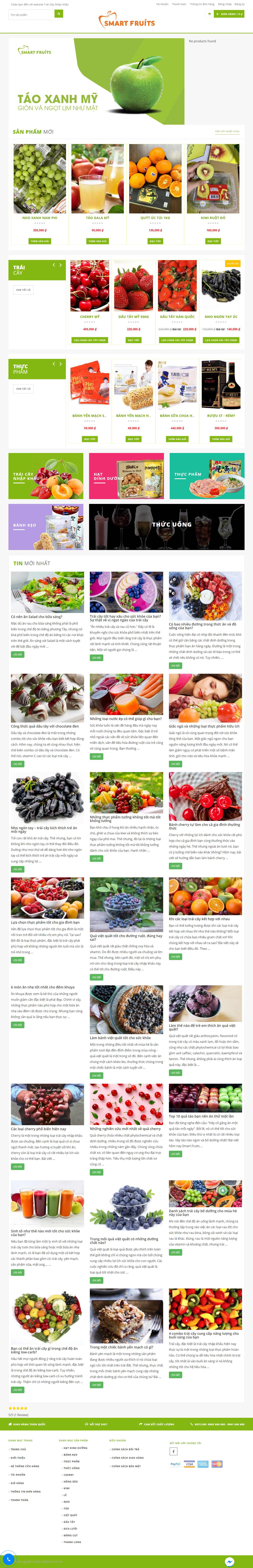 Thiết kế web bán trái cây - smartfruits.vn
