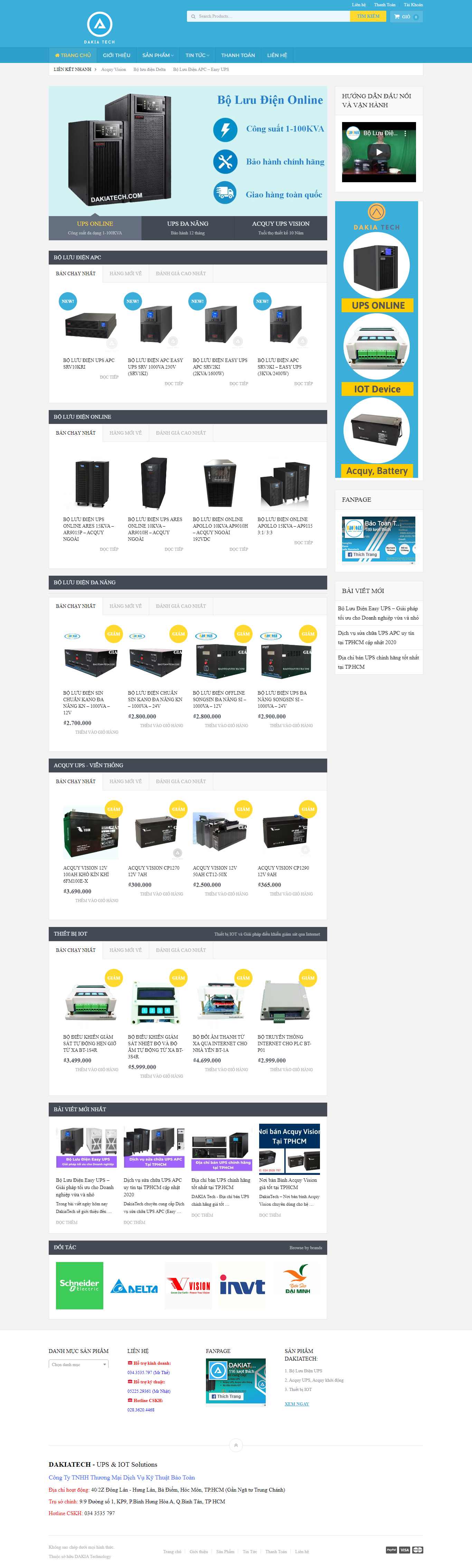 Thiết kế web bộ lưu điện - dakiatech.com