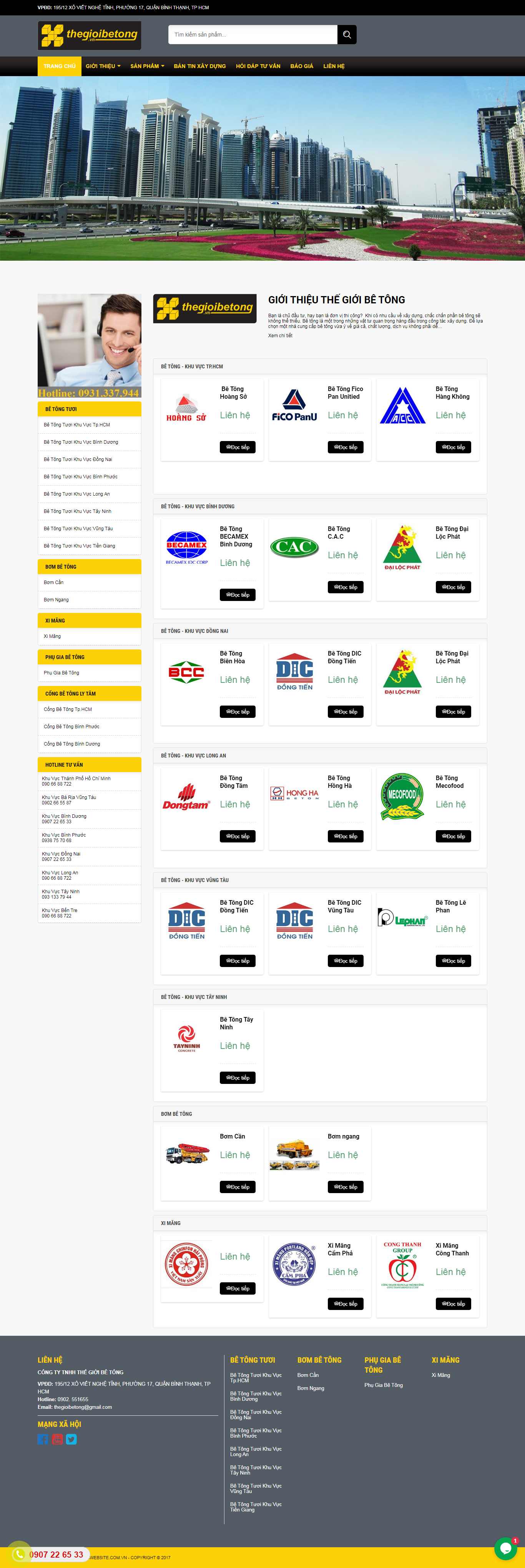 Thiết kế web bê tông - thegioibetong.com.vn