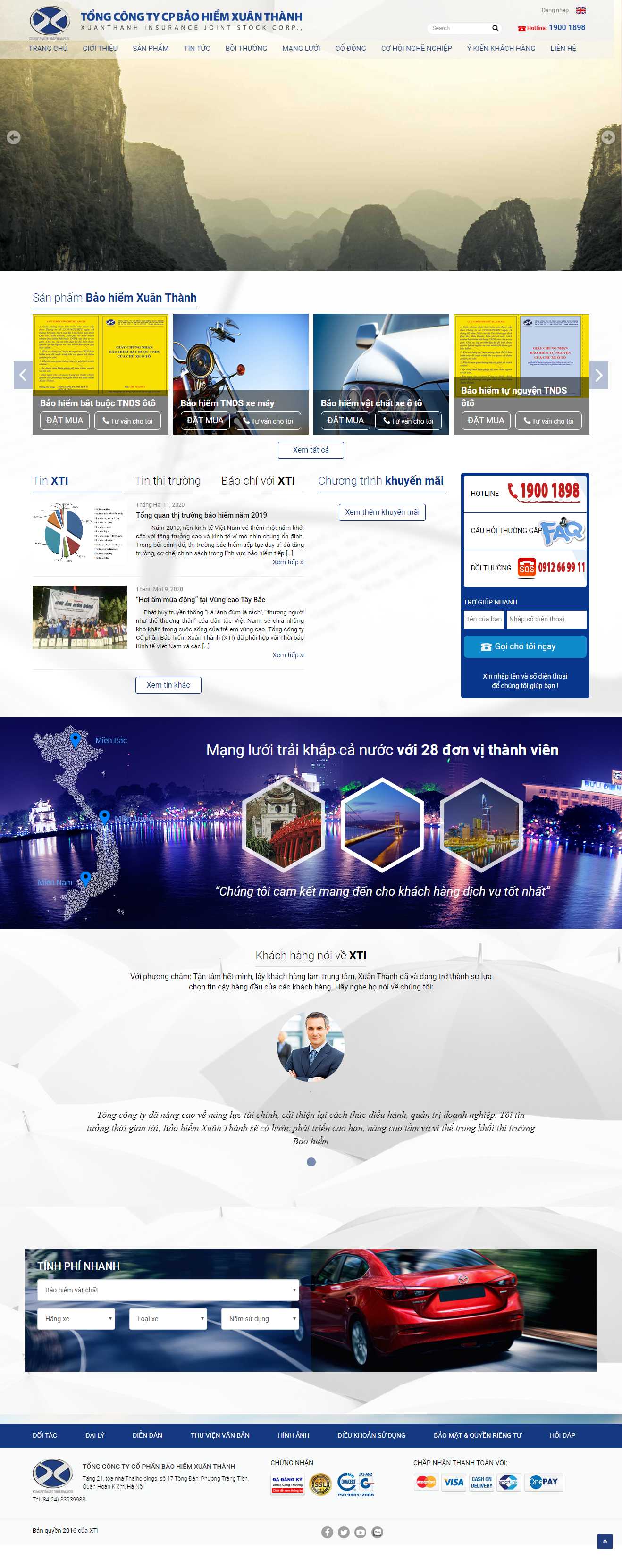 Thiết kế web công ty bảo hiểm - xti.com.vn