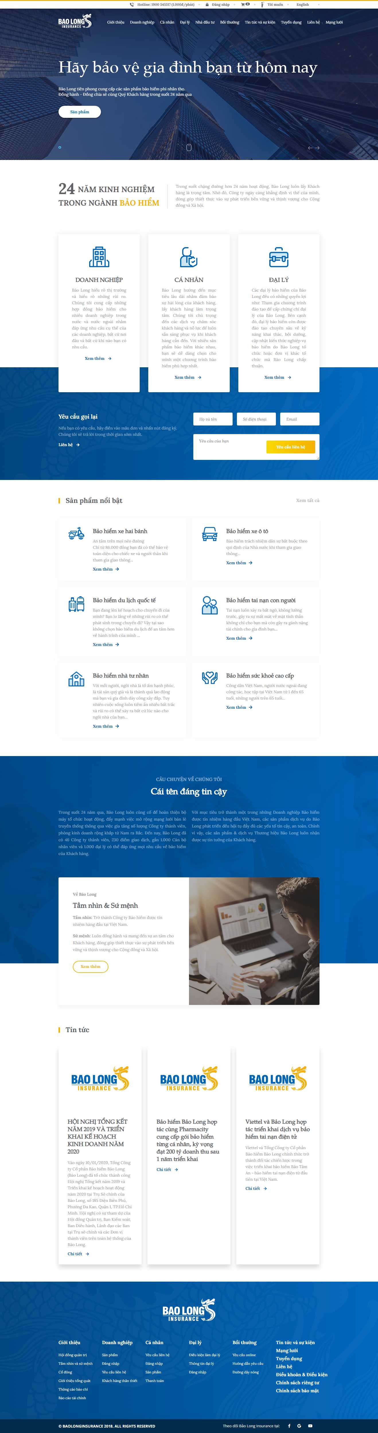 Thiết kế web công ty bảo hiểm - baolonginsurance.com.vn